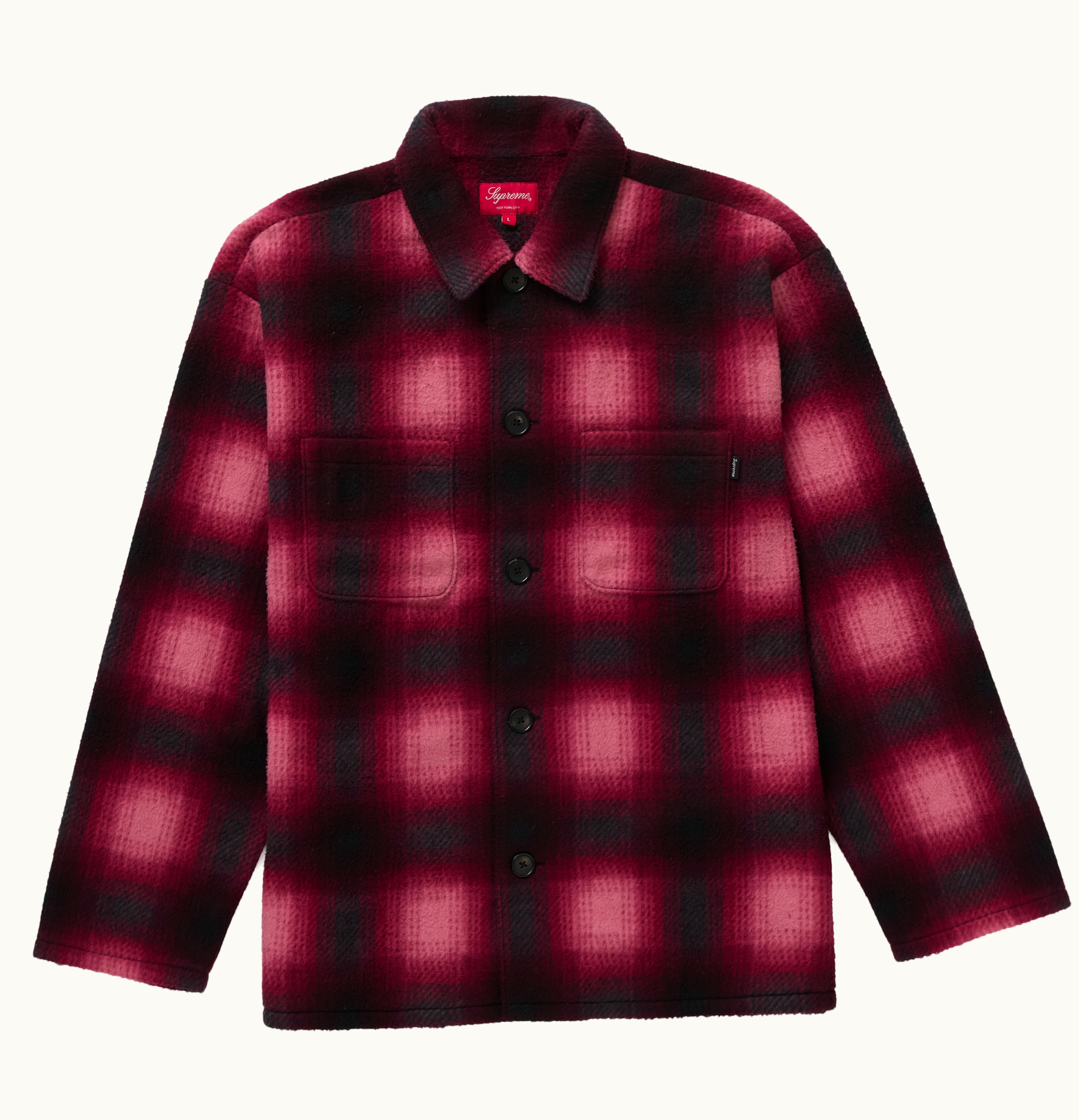 Supreme Supreme Shadow Plaid Fleece Shirt Red