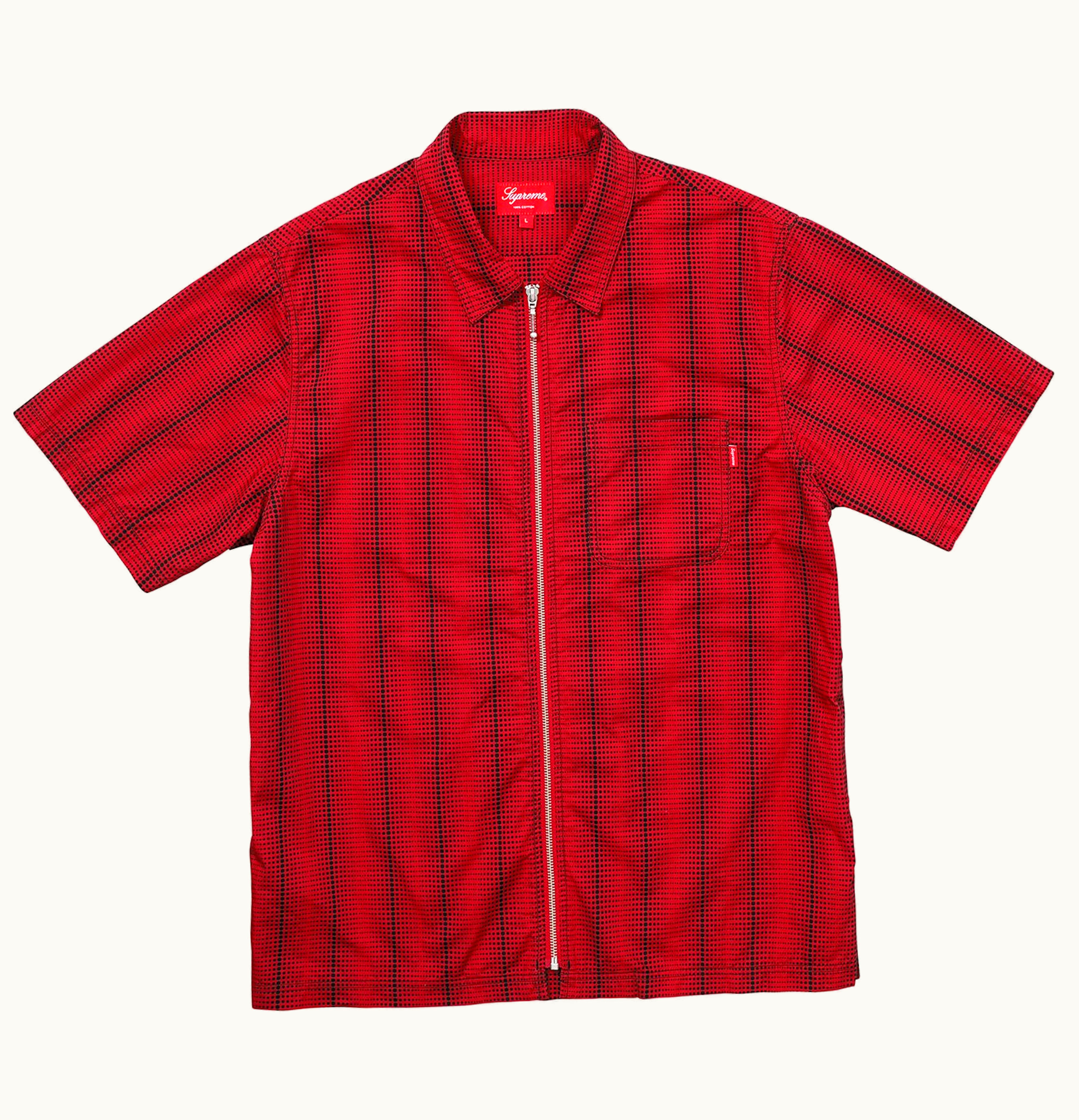 Supreme Supreme Dots Zip Up Shirt Red