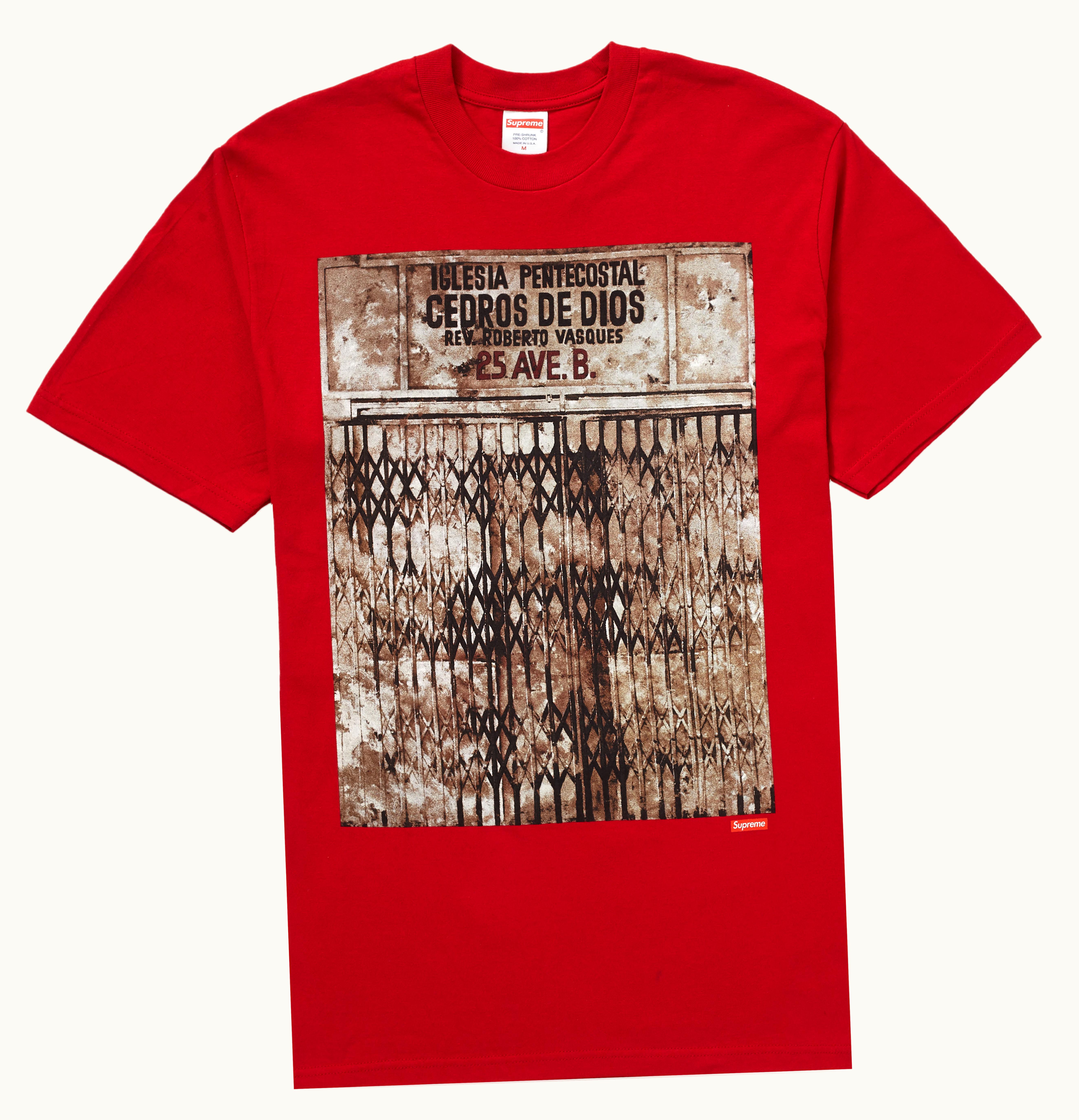 Supreme Supreme Martin Wong Iglesia Pentecostal Tee Red