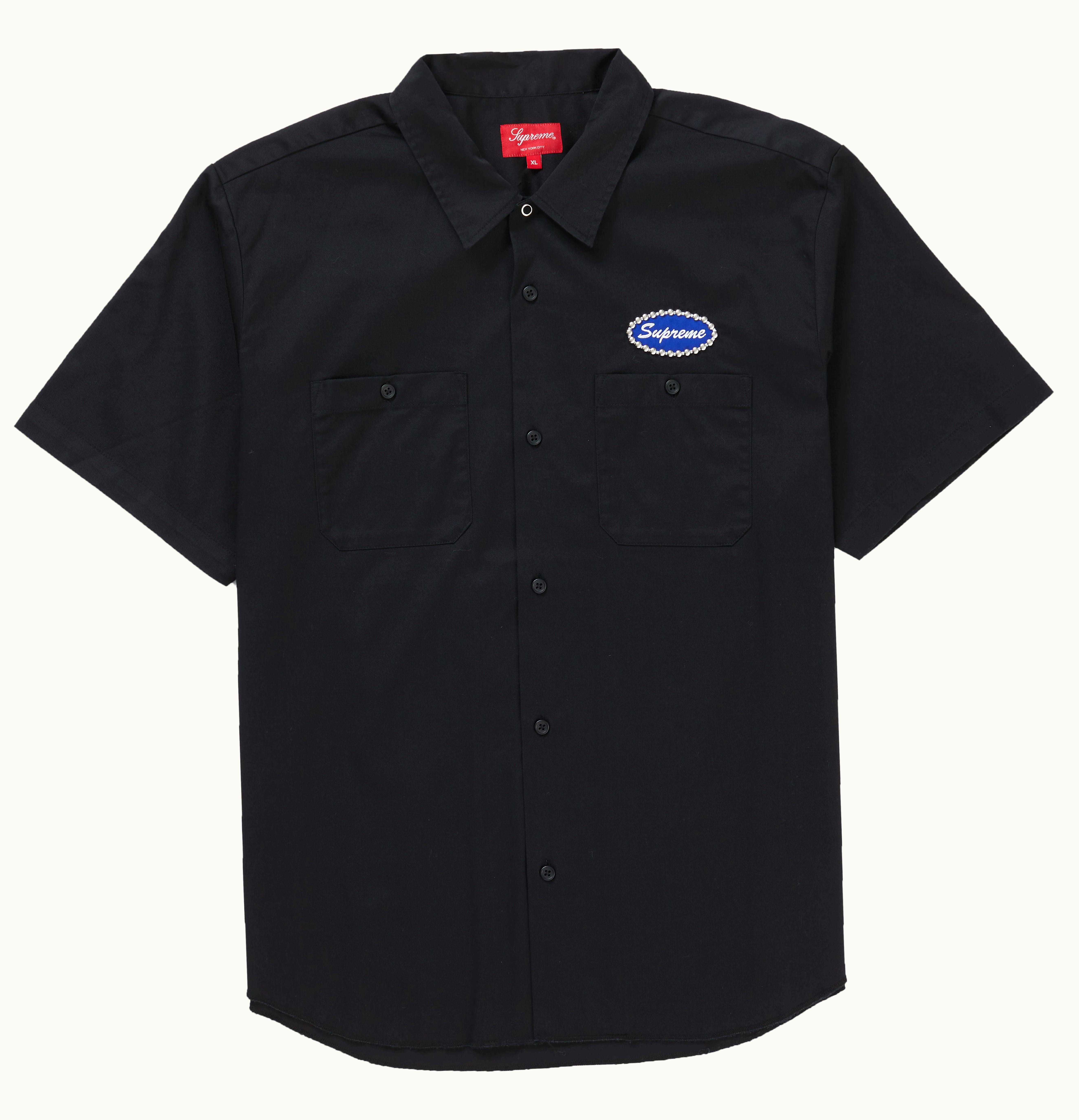 Supreme Supreme Studded Patch S S Work Shirt Black