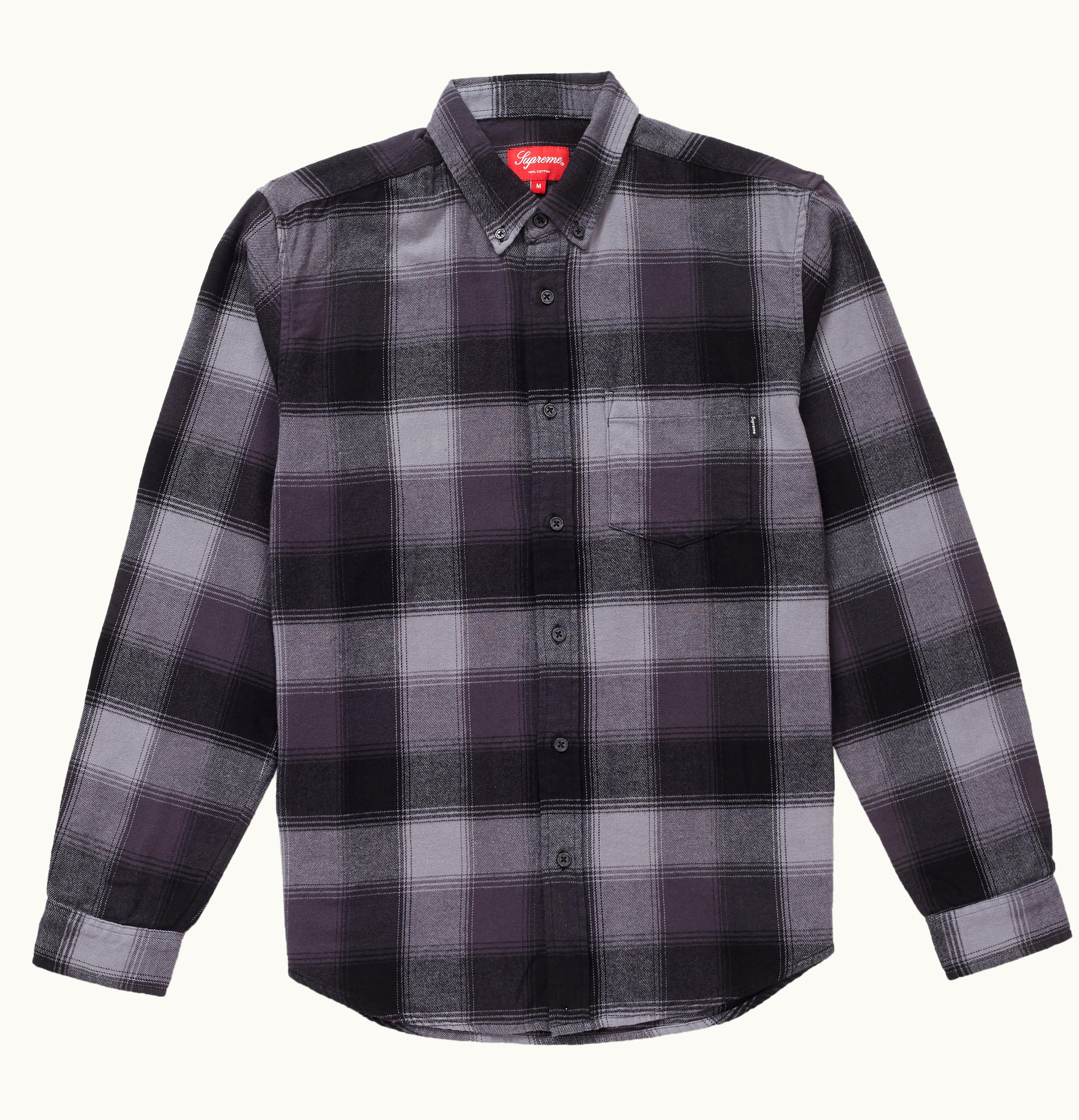 Supreme Supreme Shadow Plaid Flannel Shirt Black