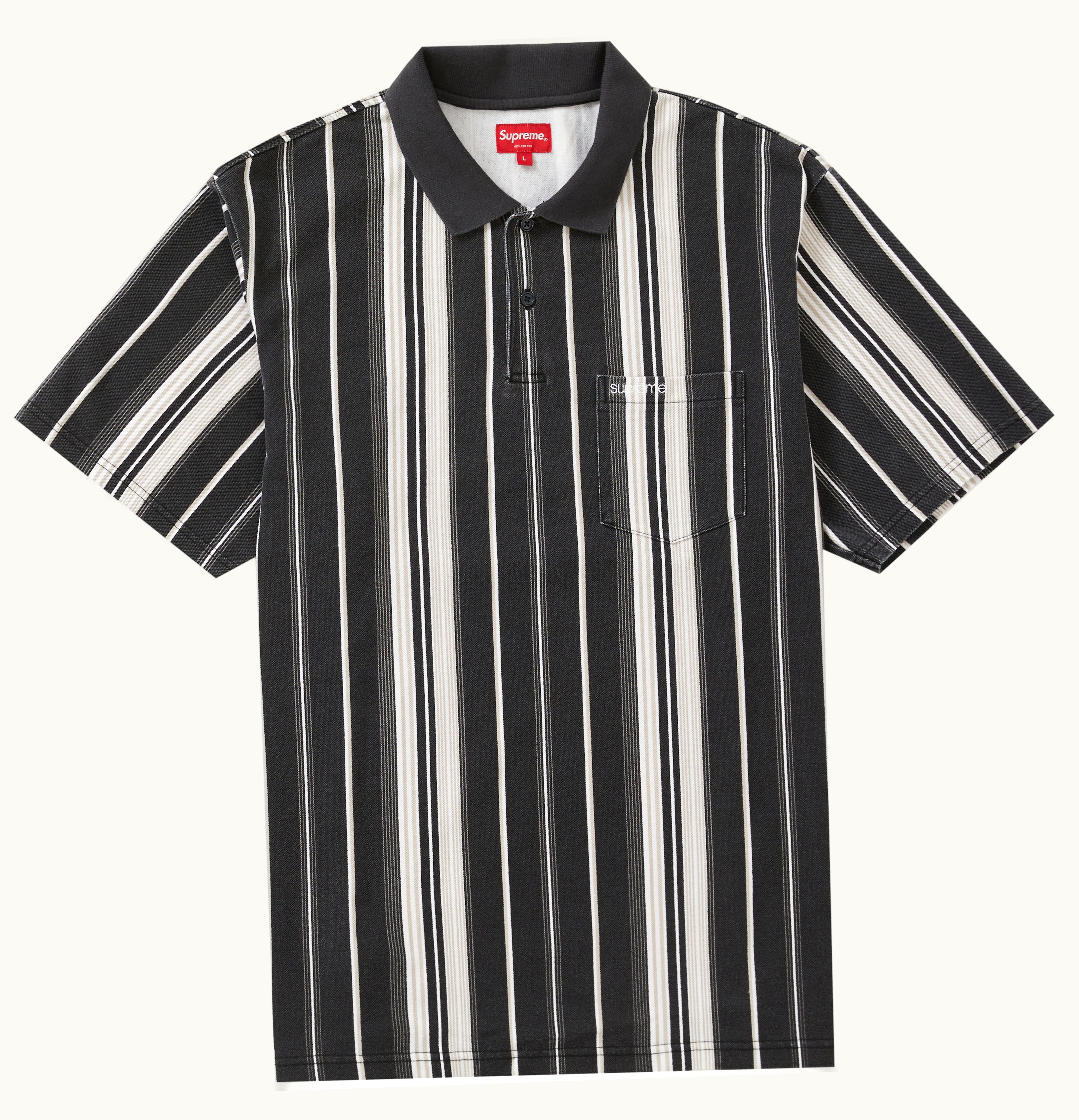 Supreme Supreme Vertical Stripe Polo Black