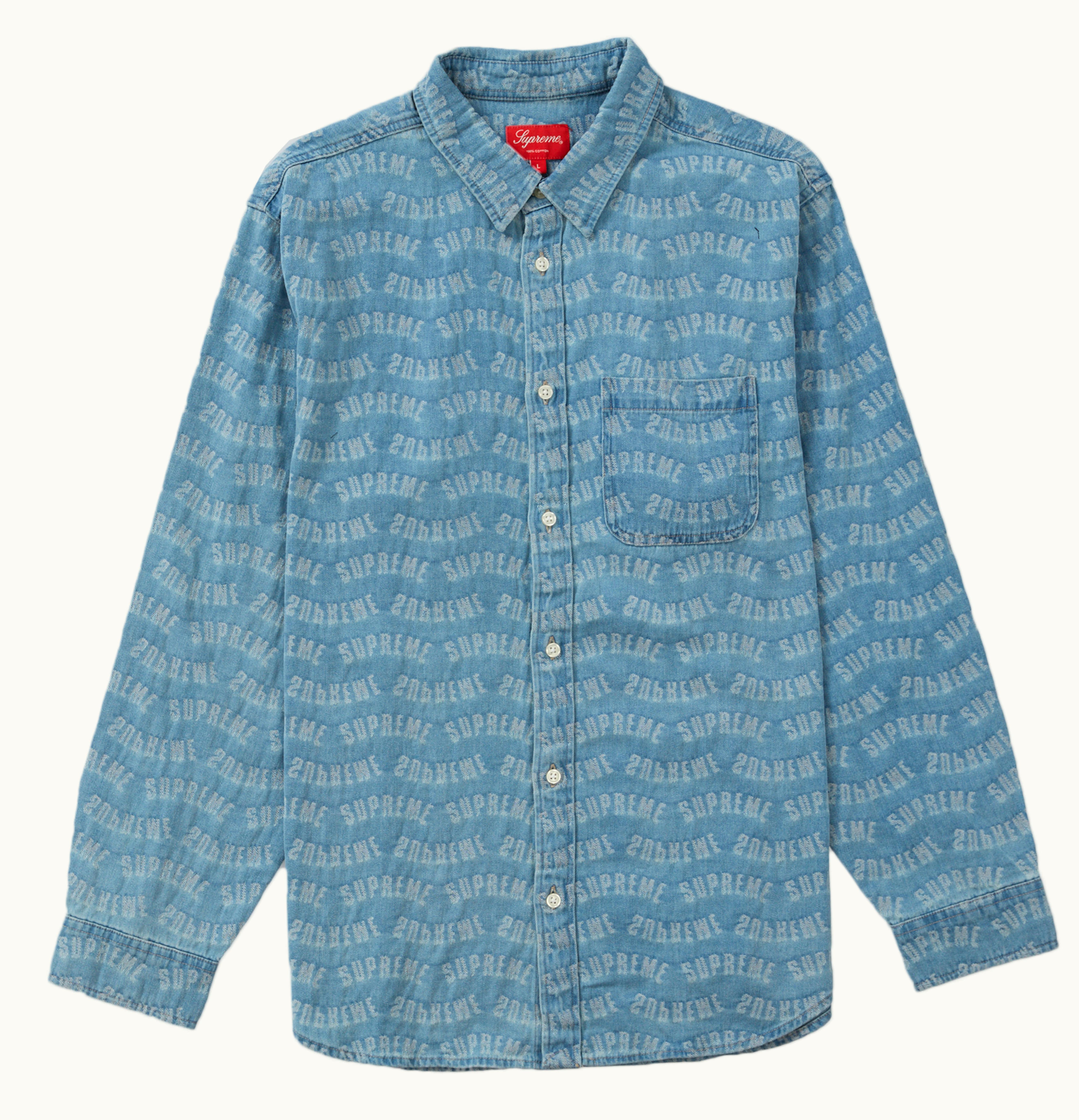 Supreme Supreme Arc Jacquard Denim Shirt Blue