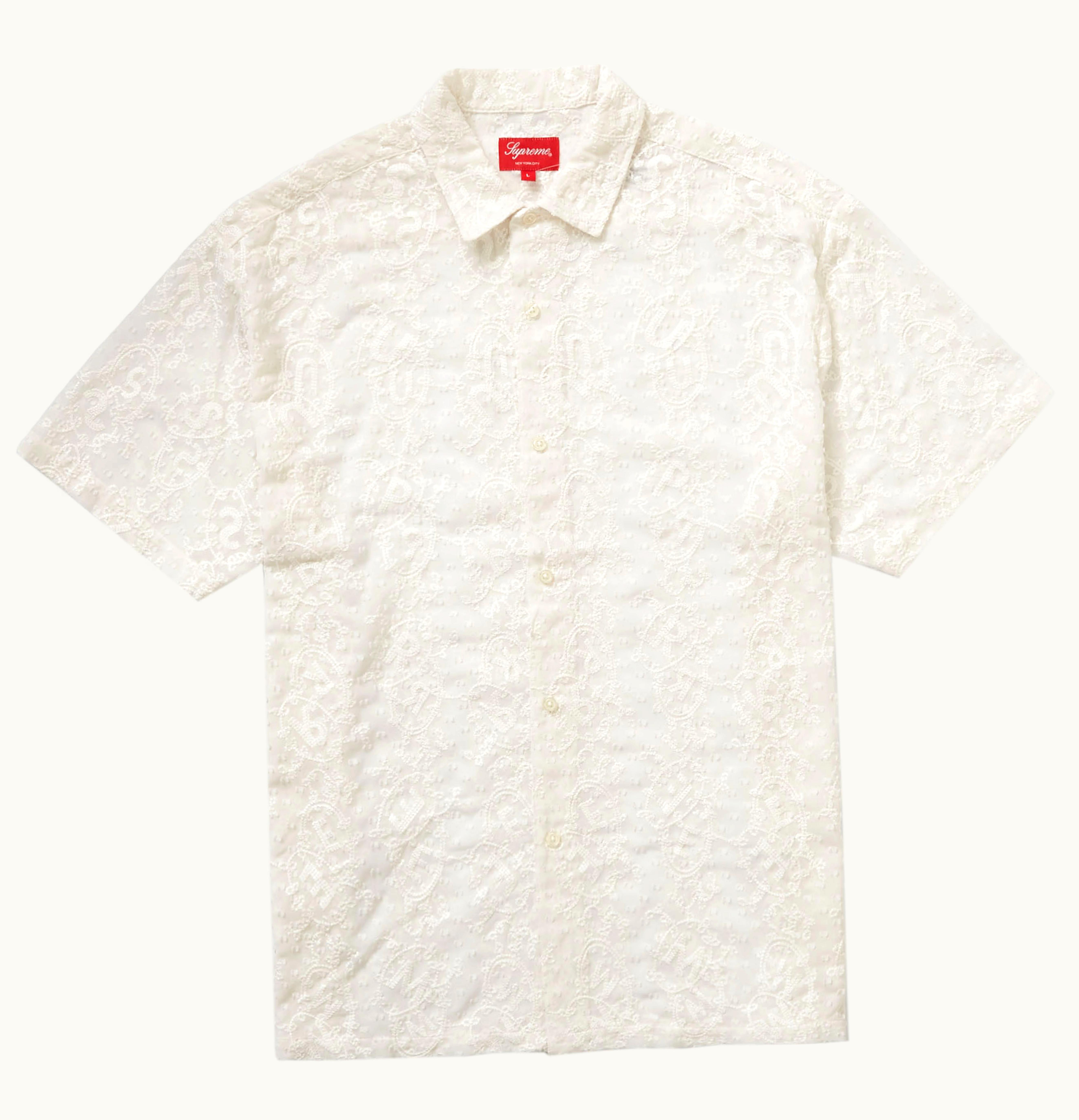 Supreme Supreme Chainstitch Chiffon S S Shirt White
