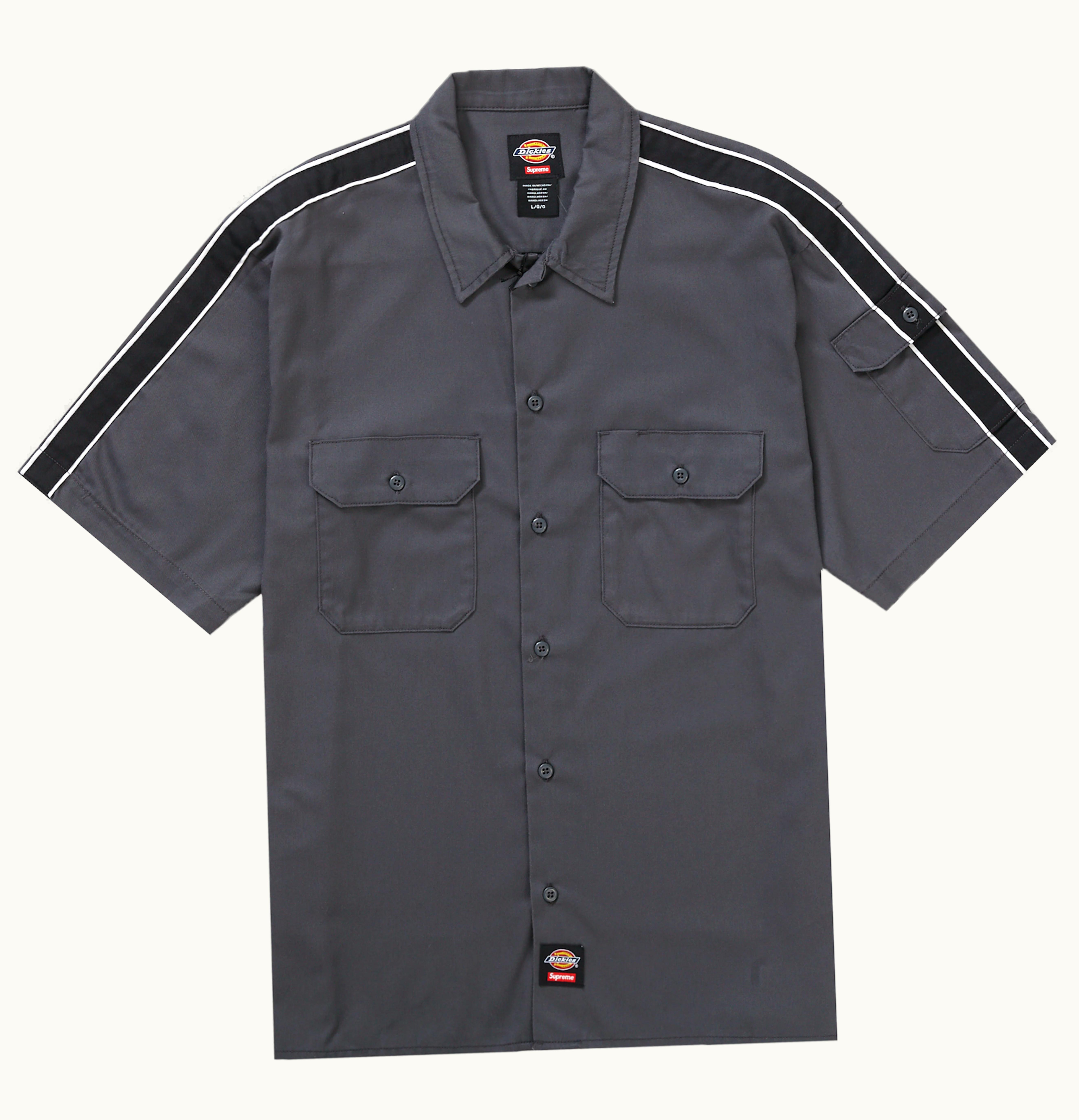 Supreme Supreme Dickies Stripe S S Work Shirt Charcoal