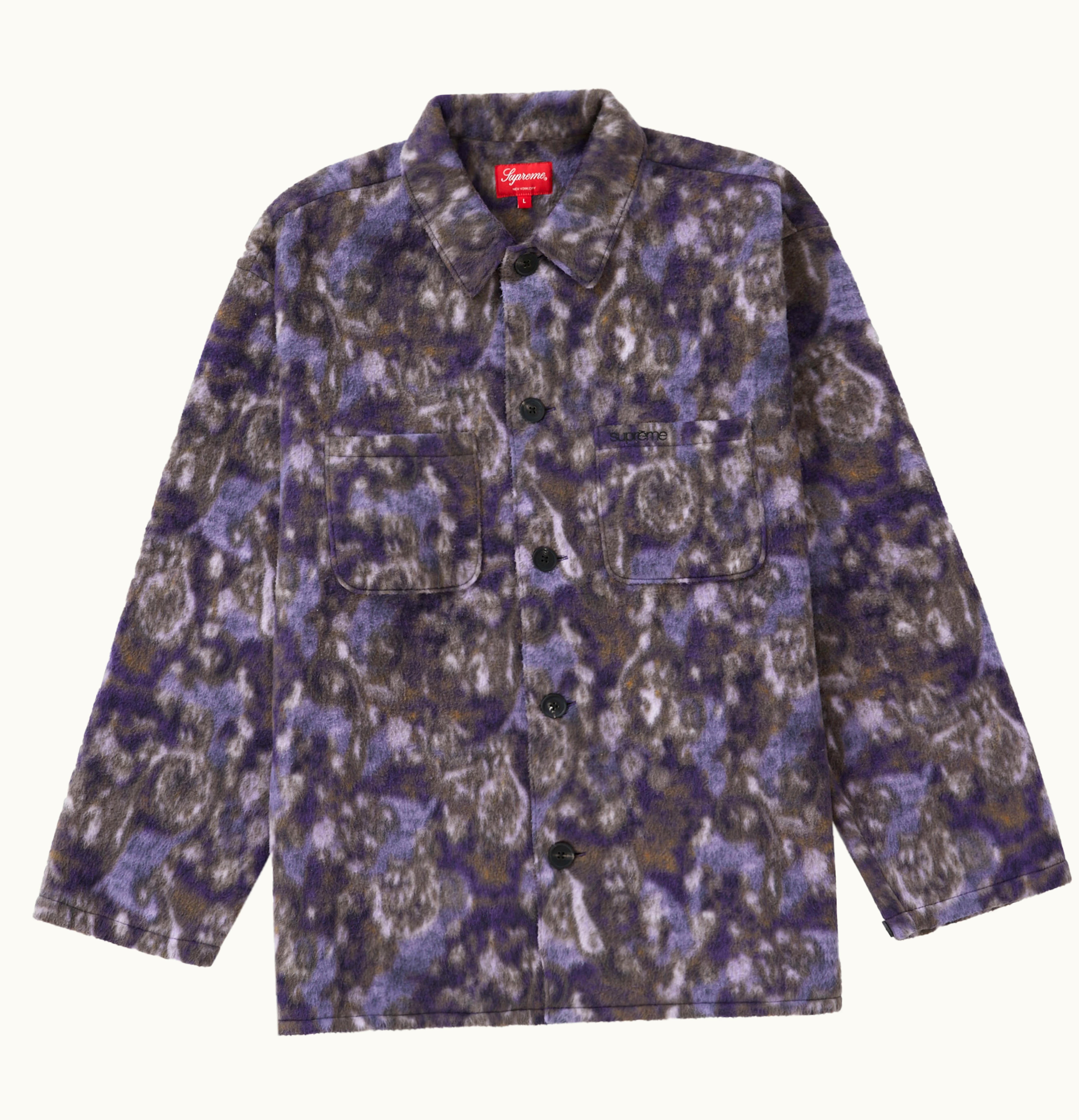 Supreme Supreme Paisley Fleece Shirt Purple