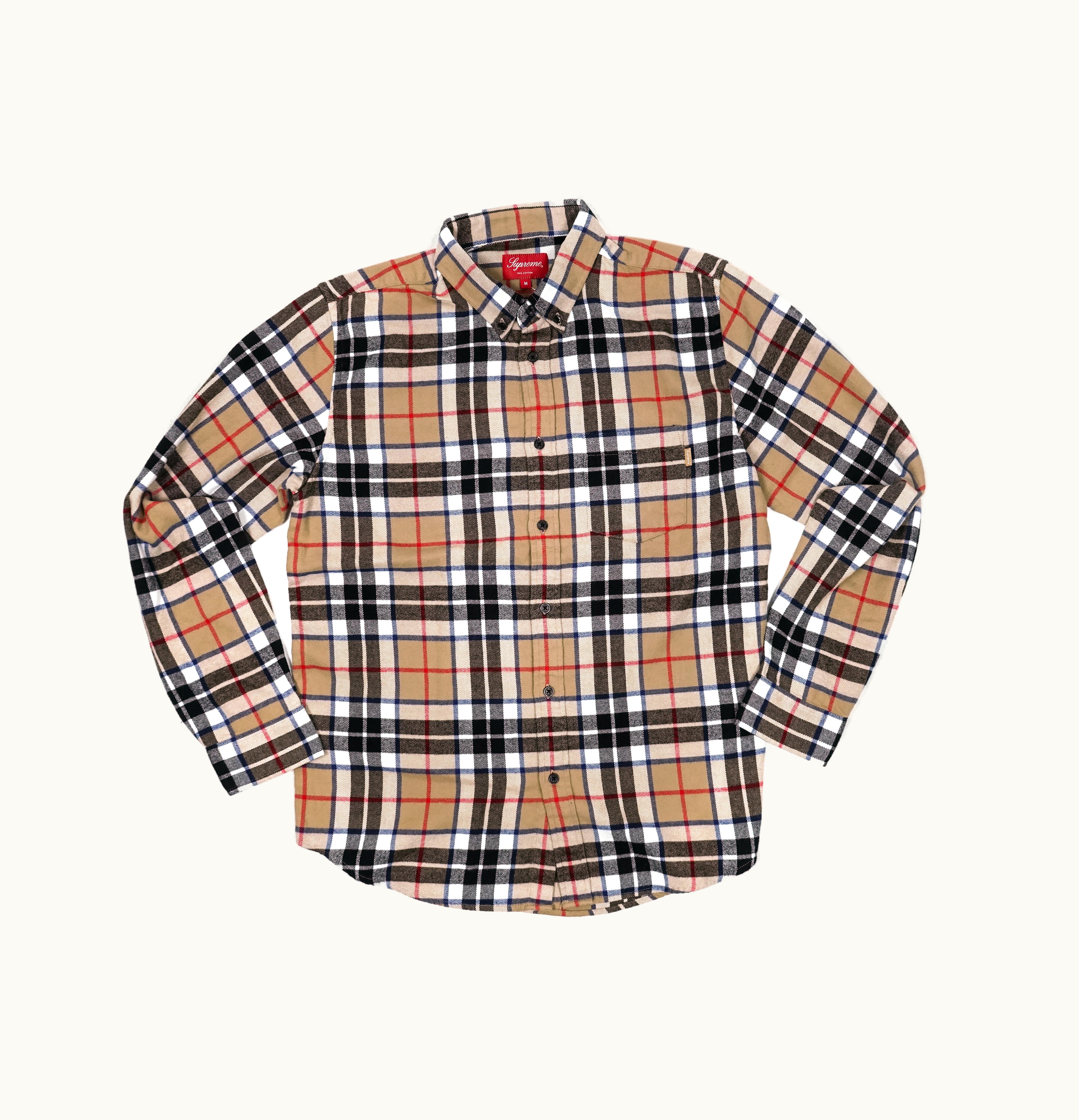 Supreme Supreme Tartan L S Flannel Shirt Tan