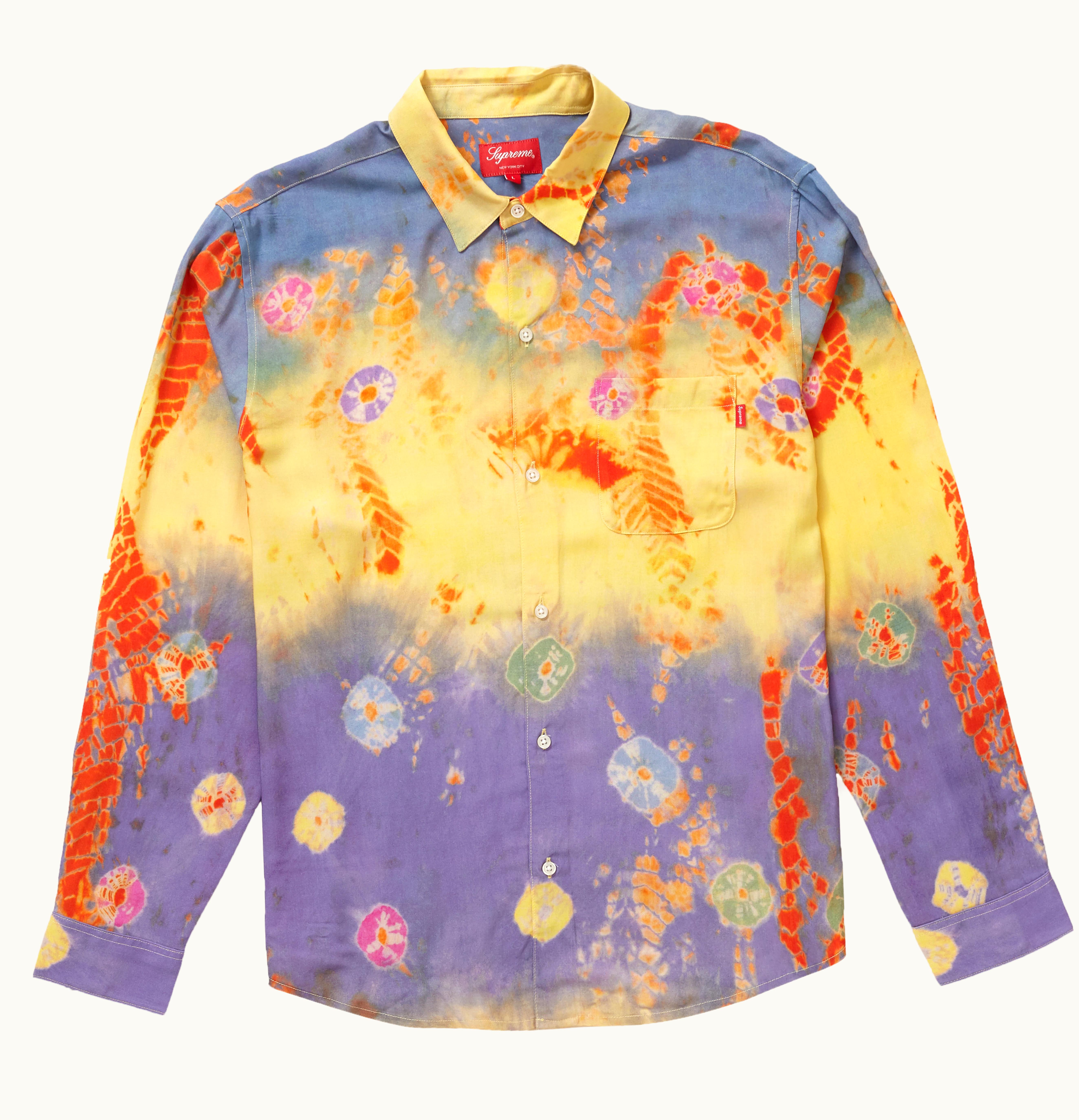 Supreme Supreme Batik Print Rayon Shirt Yellow