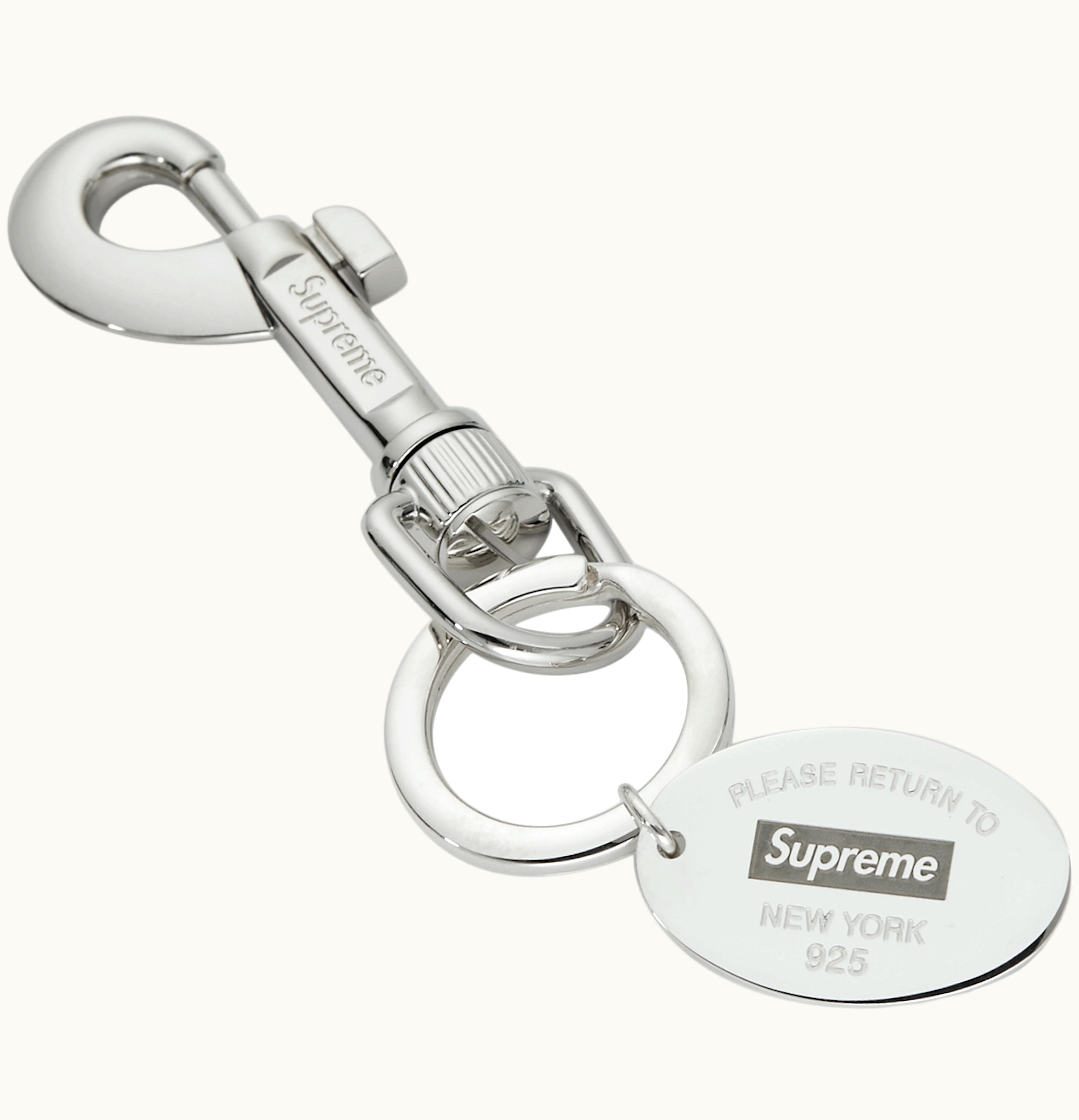Supreme Supreme Tiffany Co Return to Tiffany Oval Tag Keyring Silver