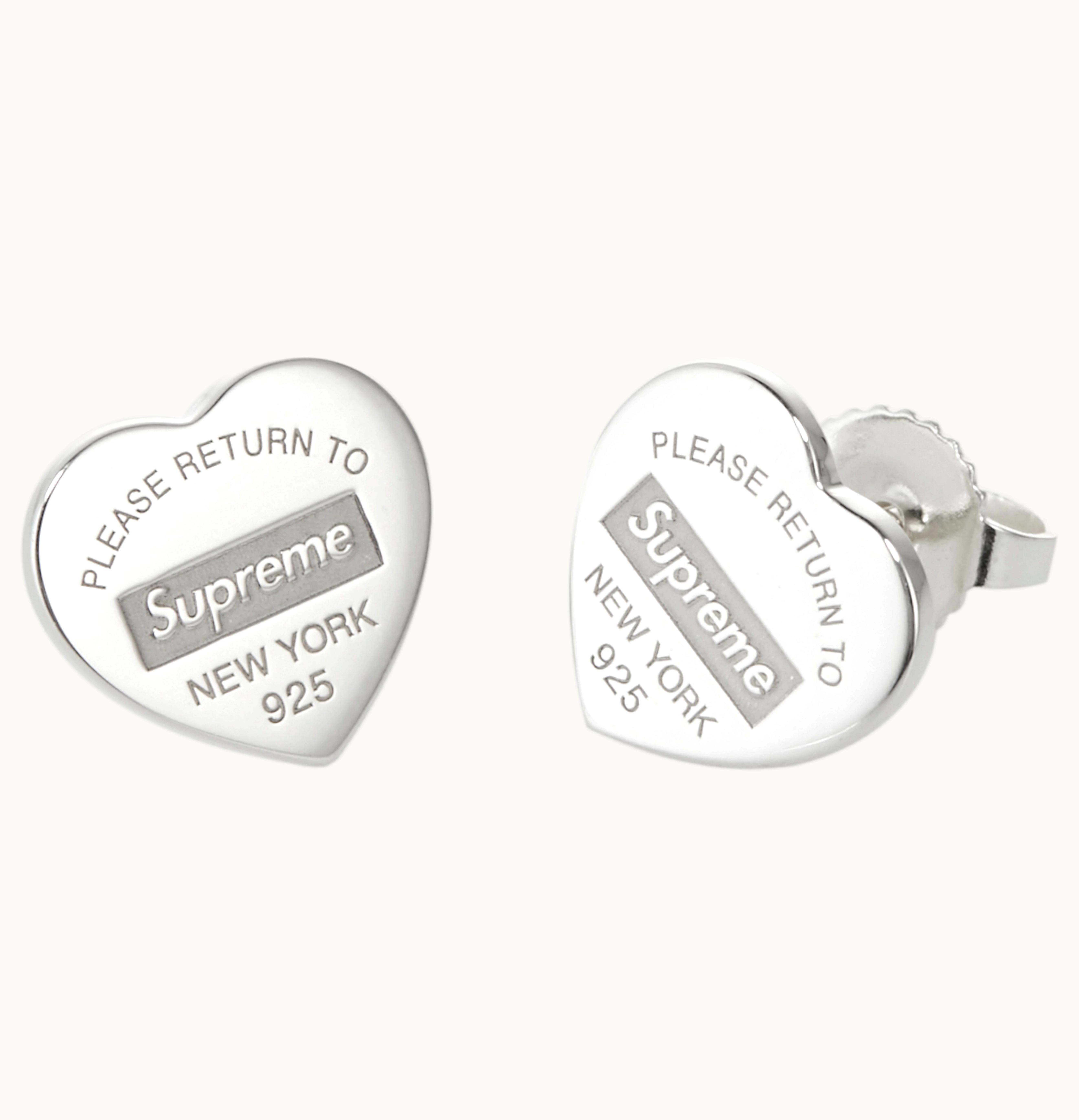 Supreme Supreme Tiffany Co Return to Tiffany Heart Tag Stud Earrings Set of 2 Silver