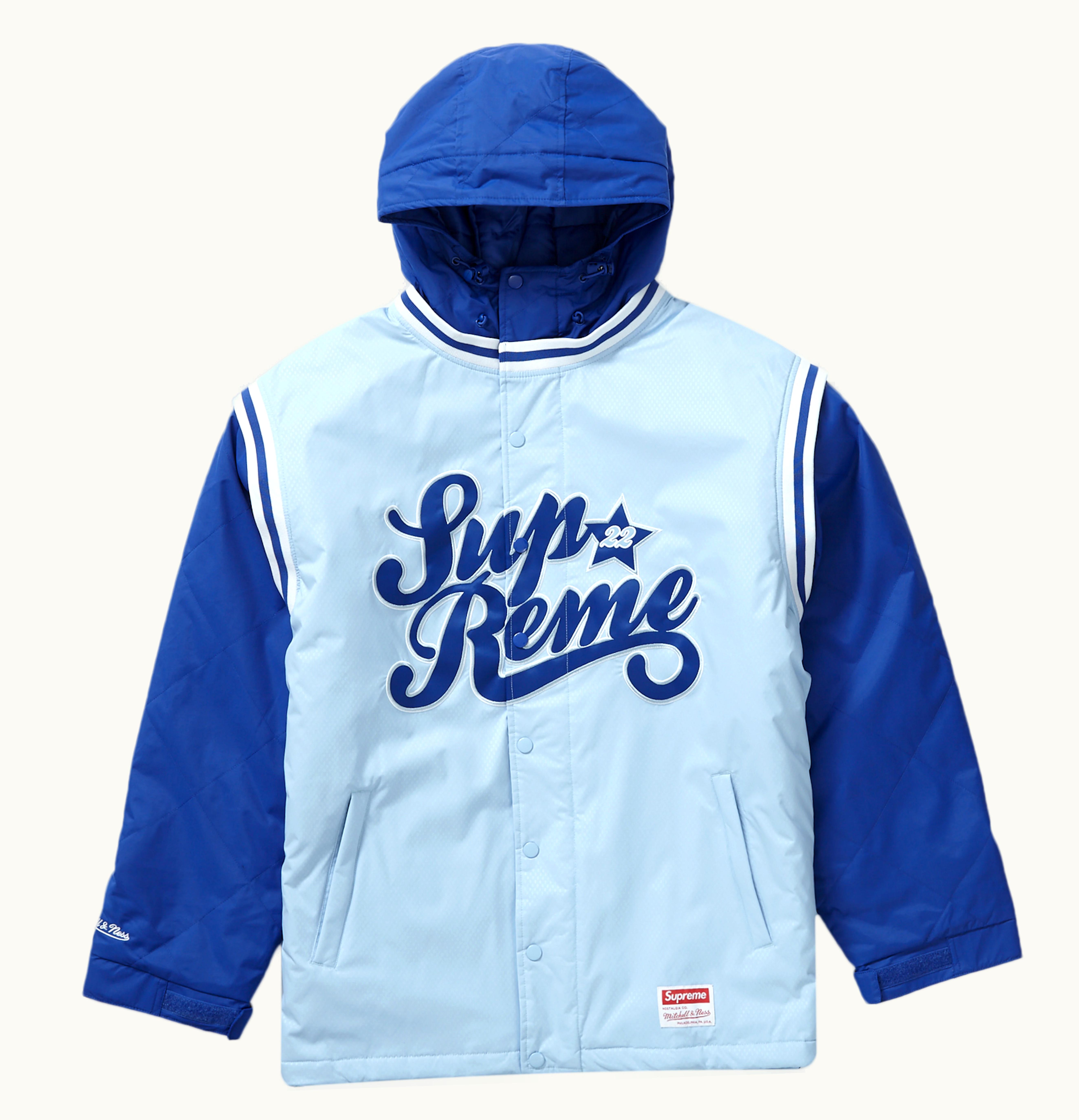 Supreme Supreme Mitchell Ness Quilted Sports Jacket Light Blue