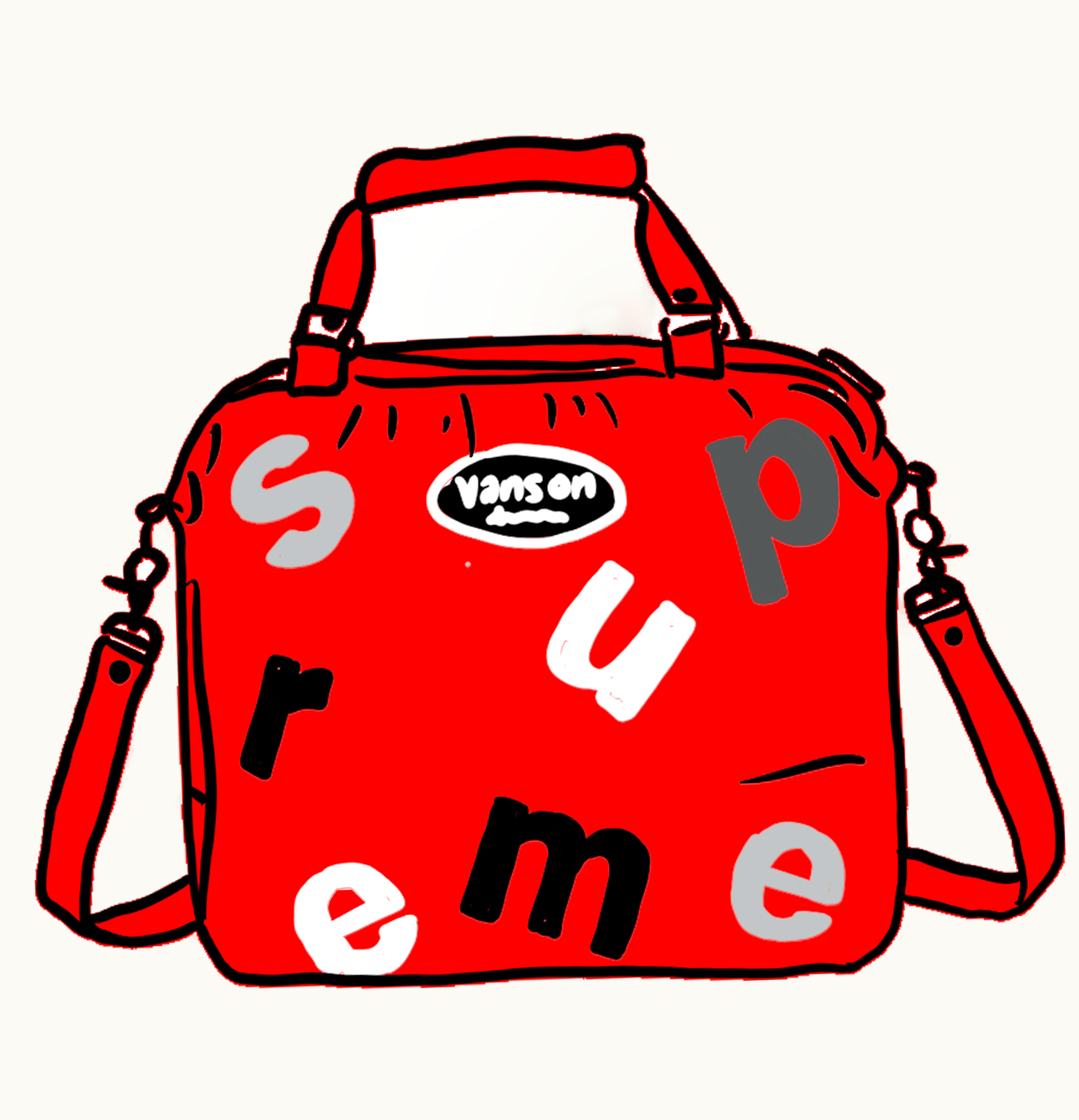 Supreme Supreme Vanson Leathers Letters Bag Red