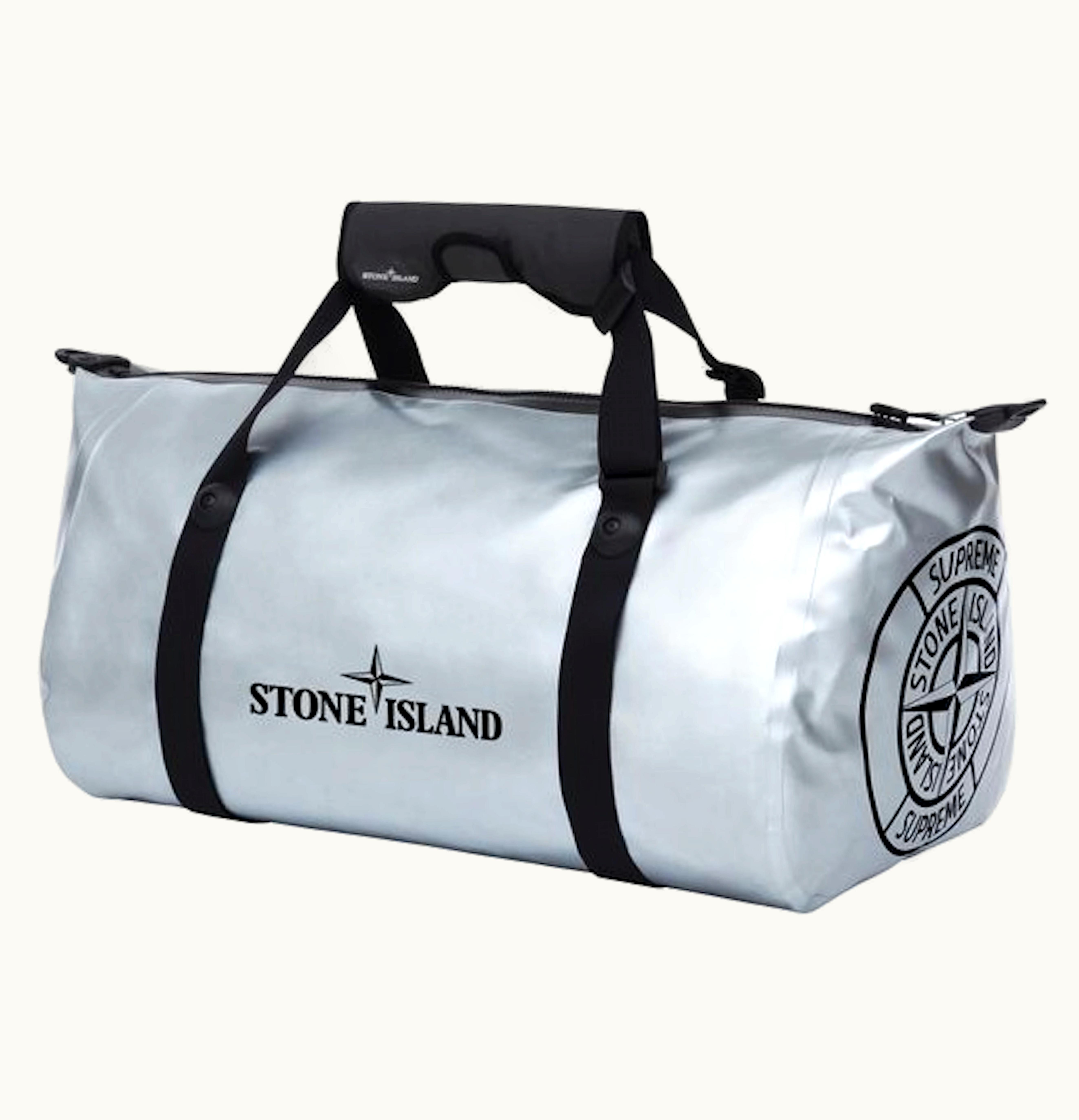 Supreme Supreme Stone Island Ortlieb PVC Duffle Bag Silver