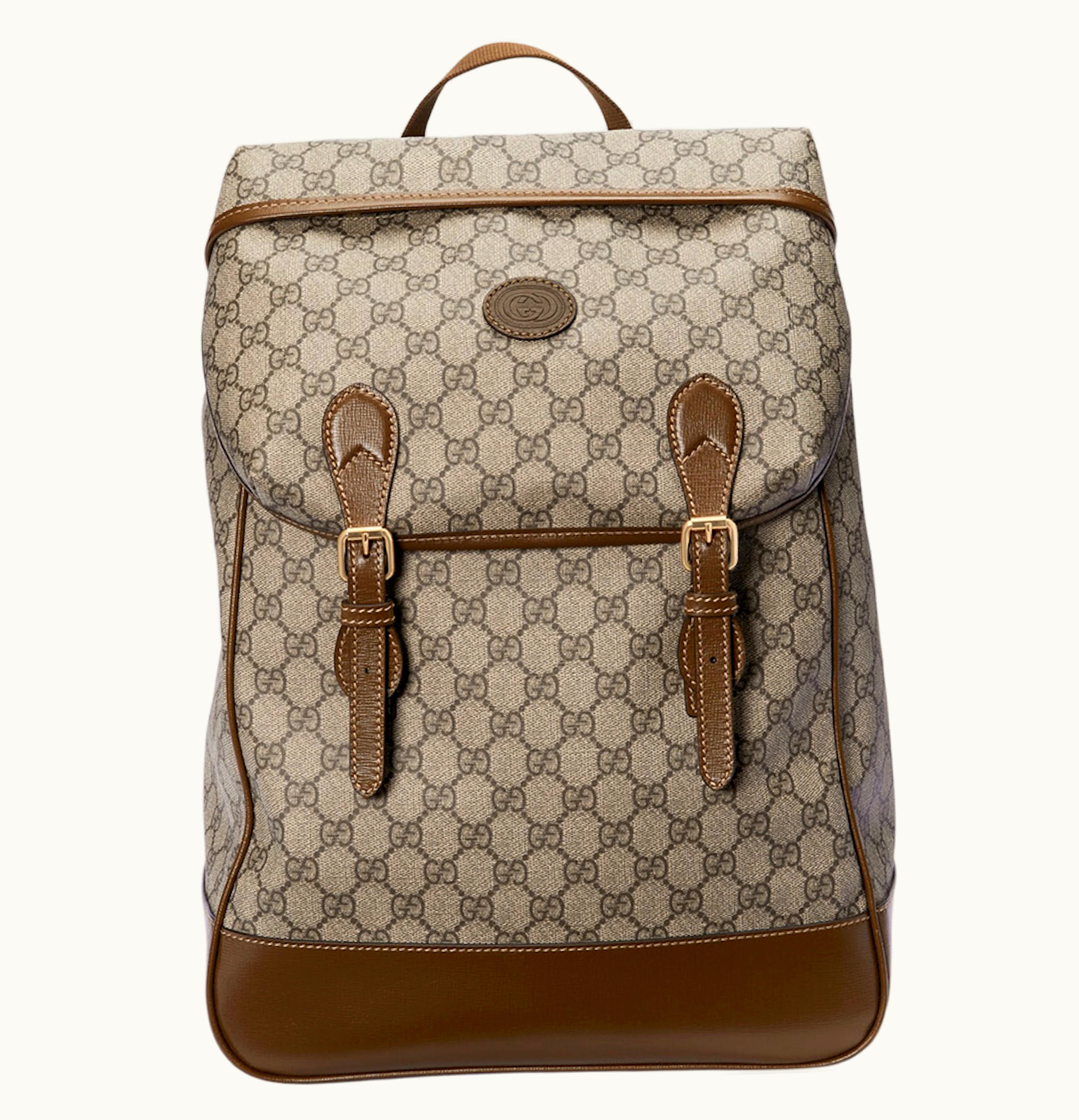 Gucci Gucci Backpack Medium GG Supreme Canvas Beige Ebony