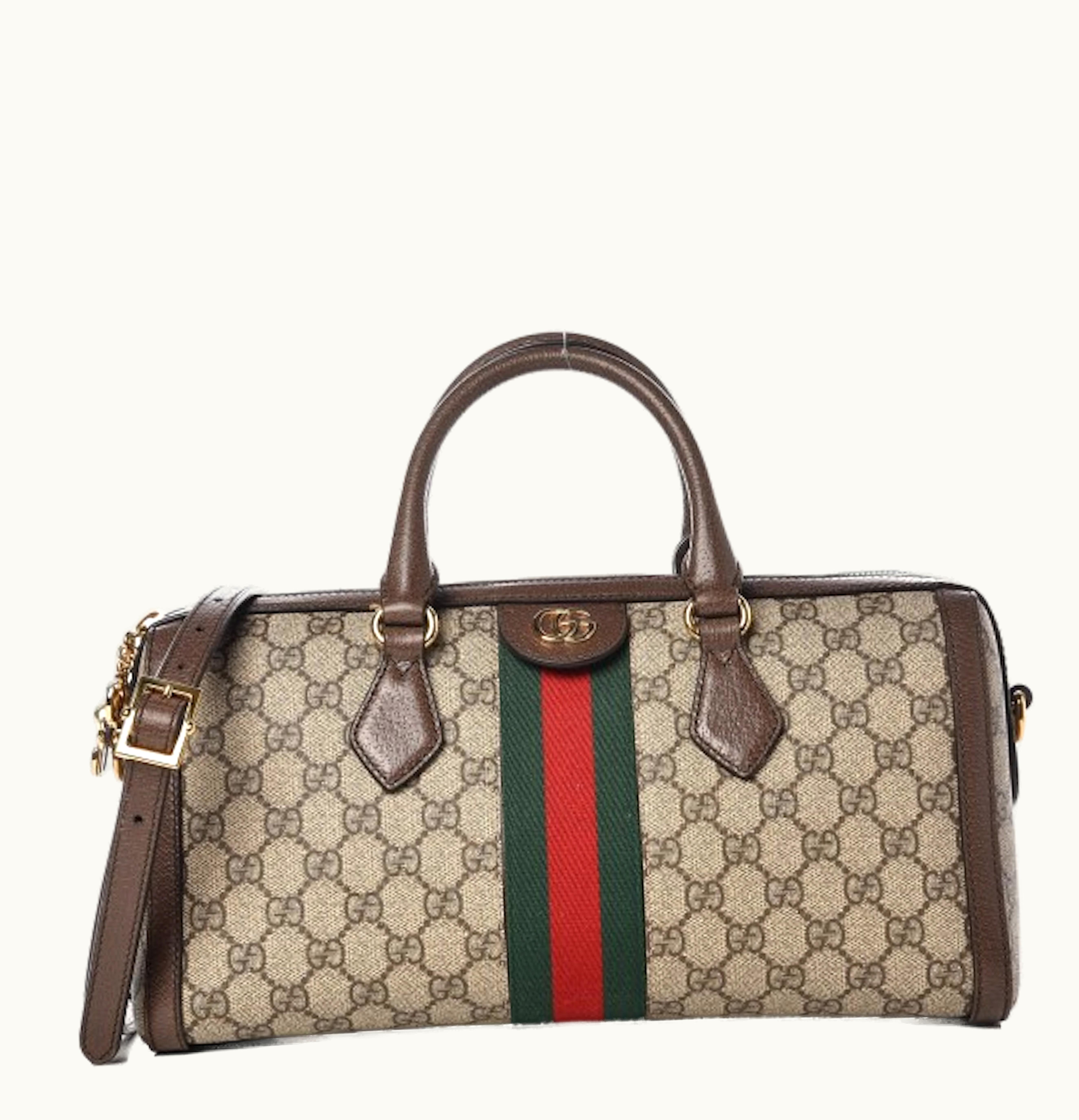 Gucci Gucci Ophidia Top Handle Monogram GG Supreme Web Medium Brown