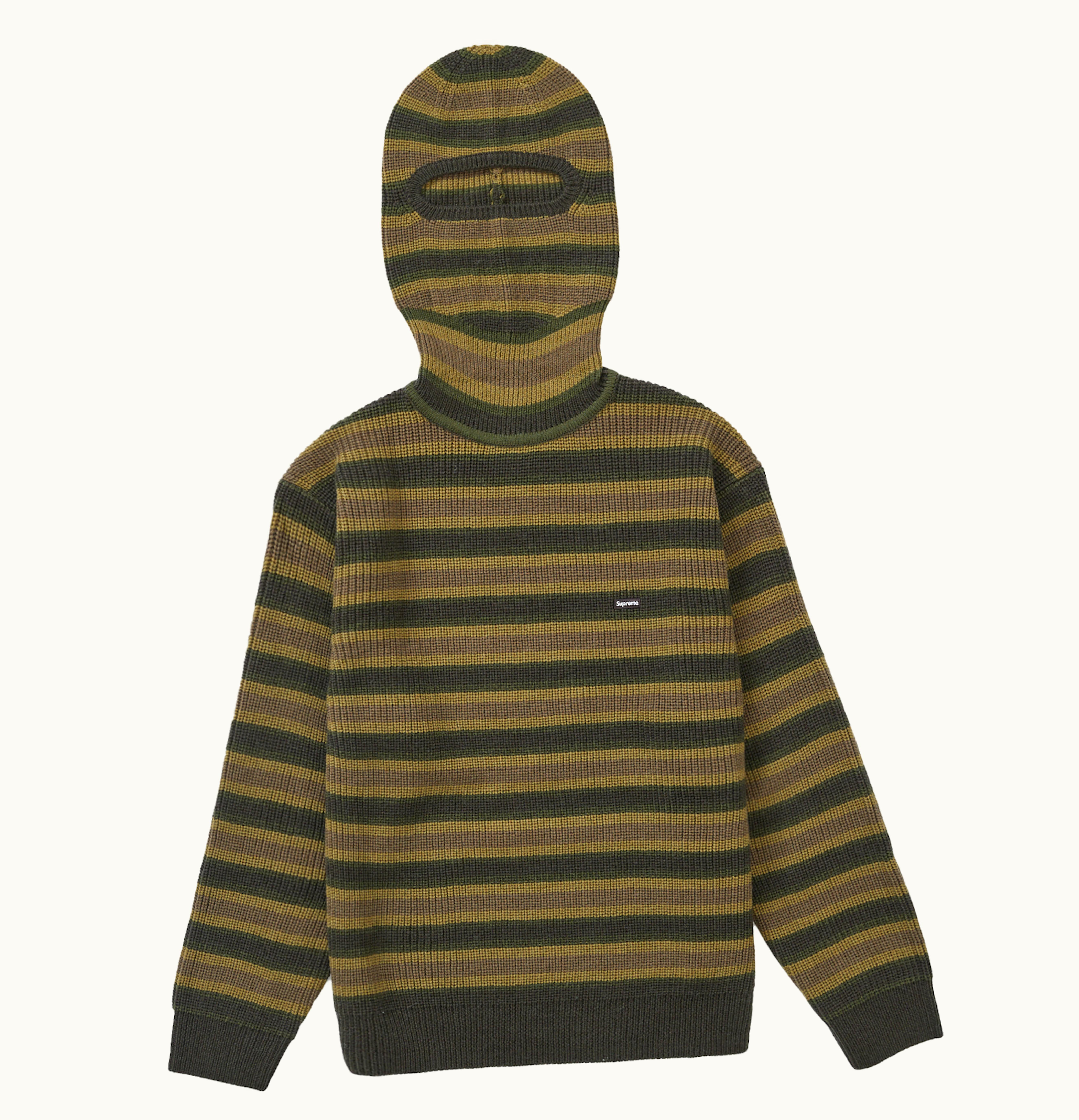 Supreme Supreme Small Box Balaclava Turtleneck Sweater Olive Stripe