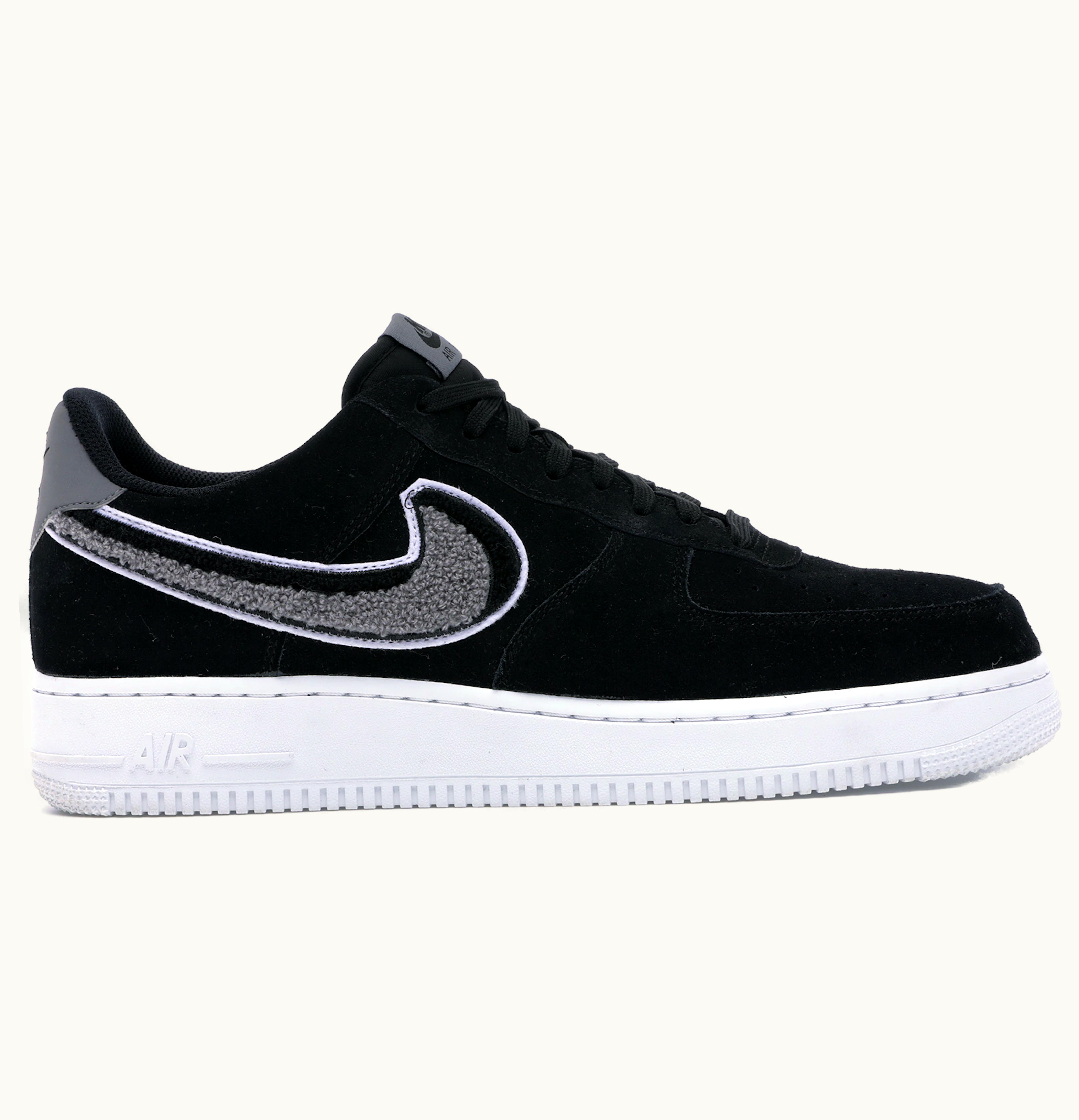 Nike Nike Air Force 1 Low 3D Chenille Swoosh Black Cool Grey