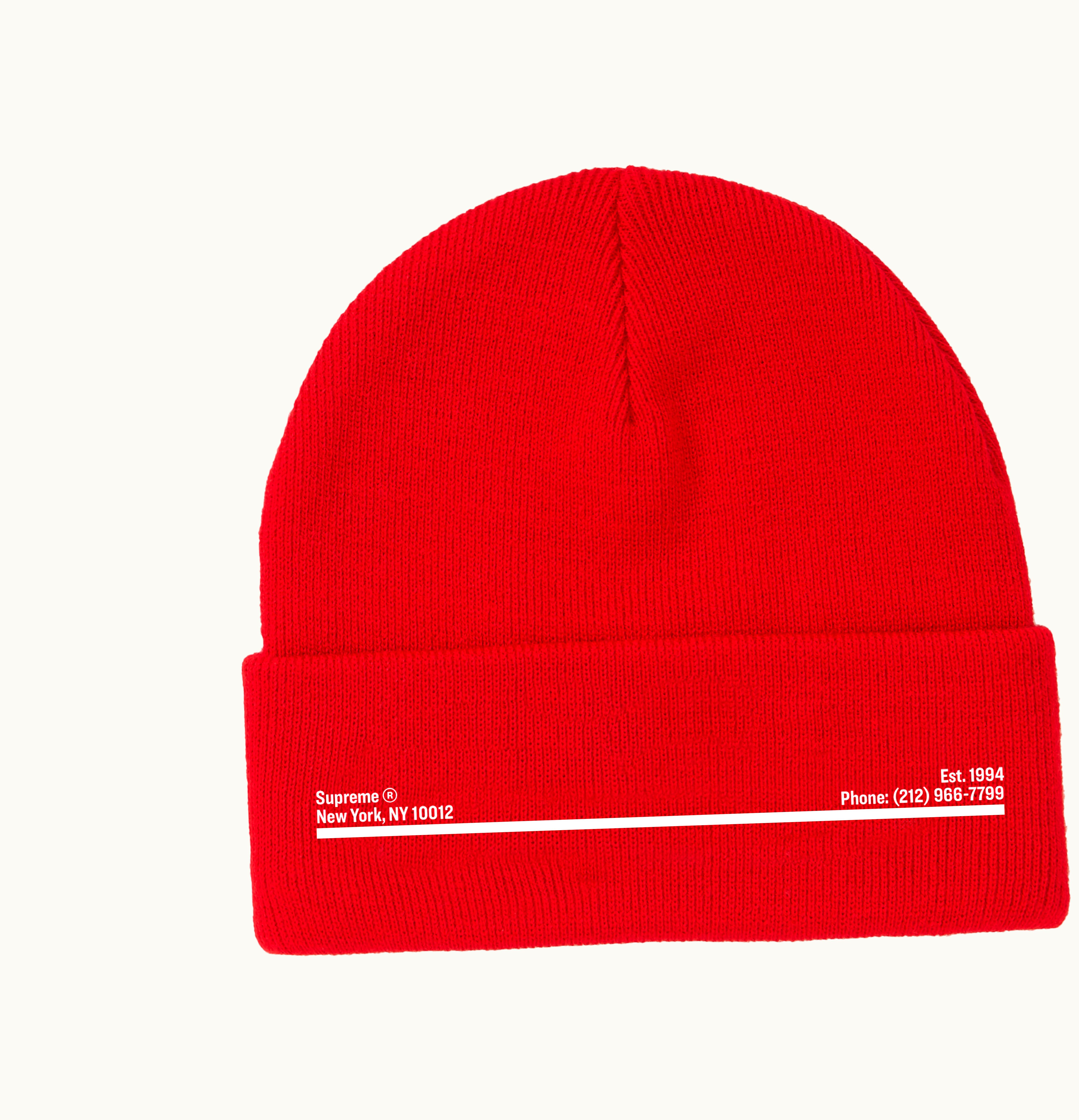 Supreme Supreme New Era Shop Beanie Red New York City