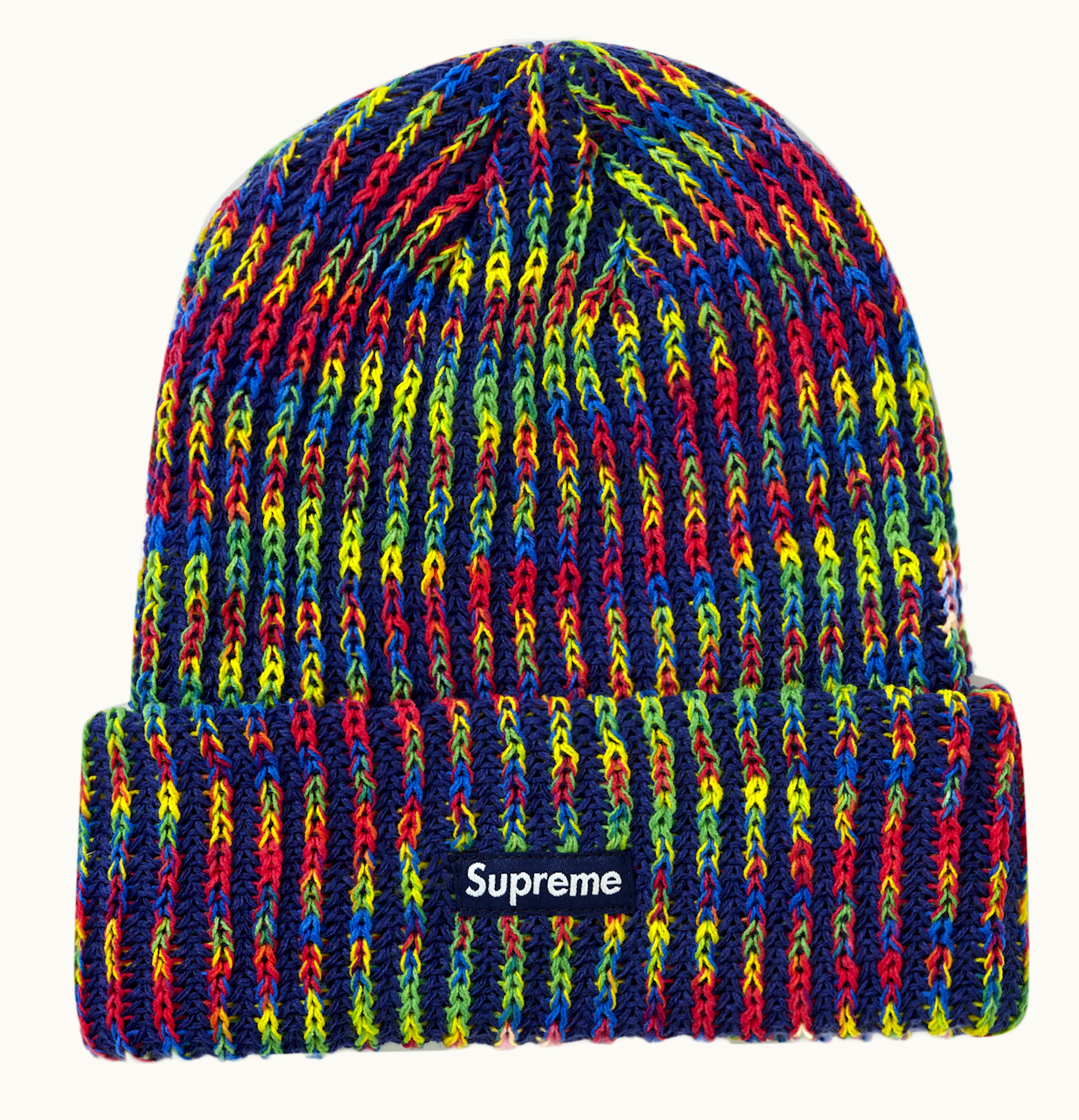 Supreme Supreme Rainbow Knit Loose Gauge Beanie FW21 Navy