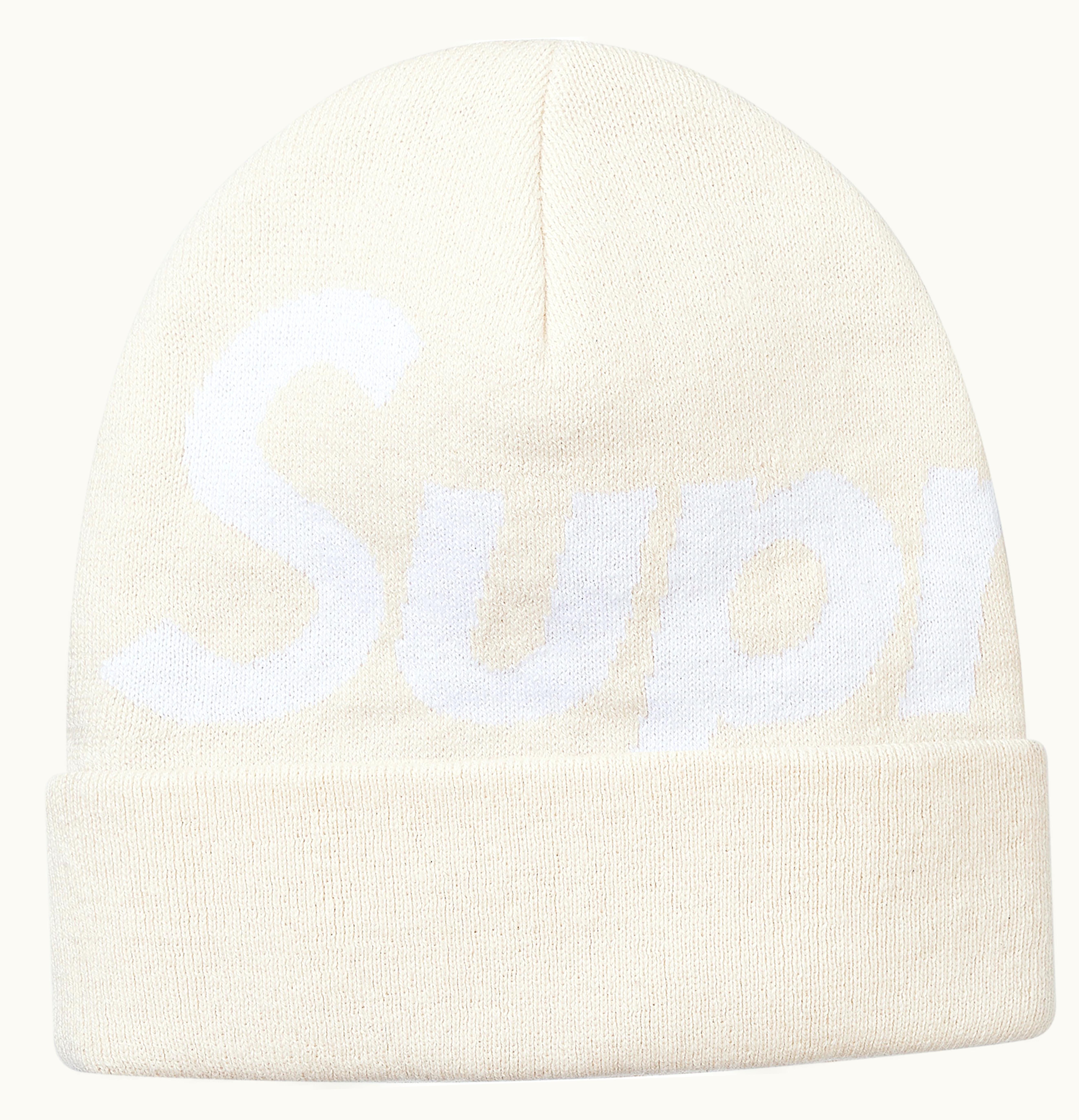 Supreme Supreme Big Logo Beanie Off White FW17