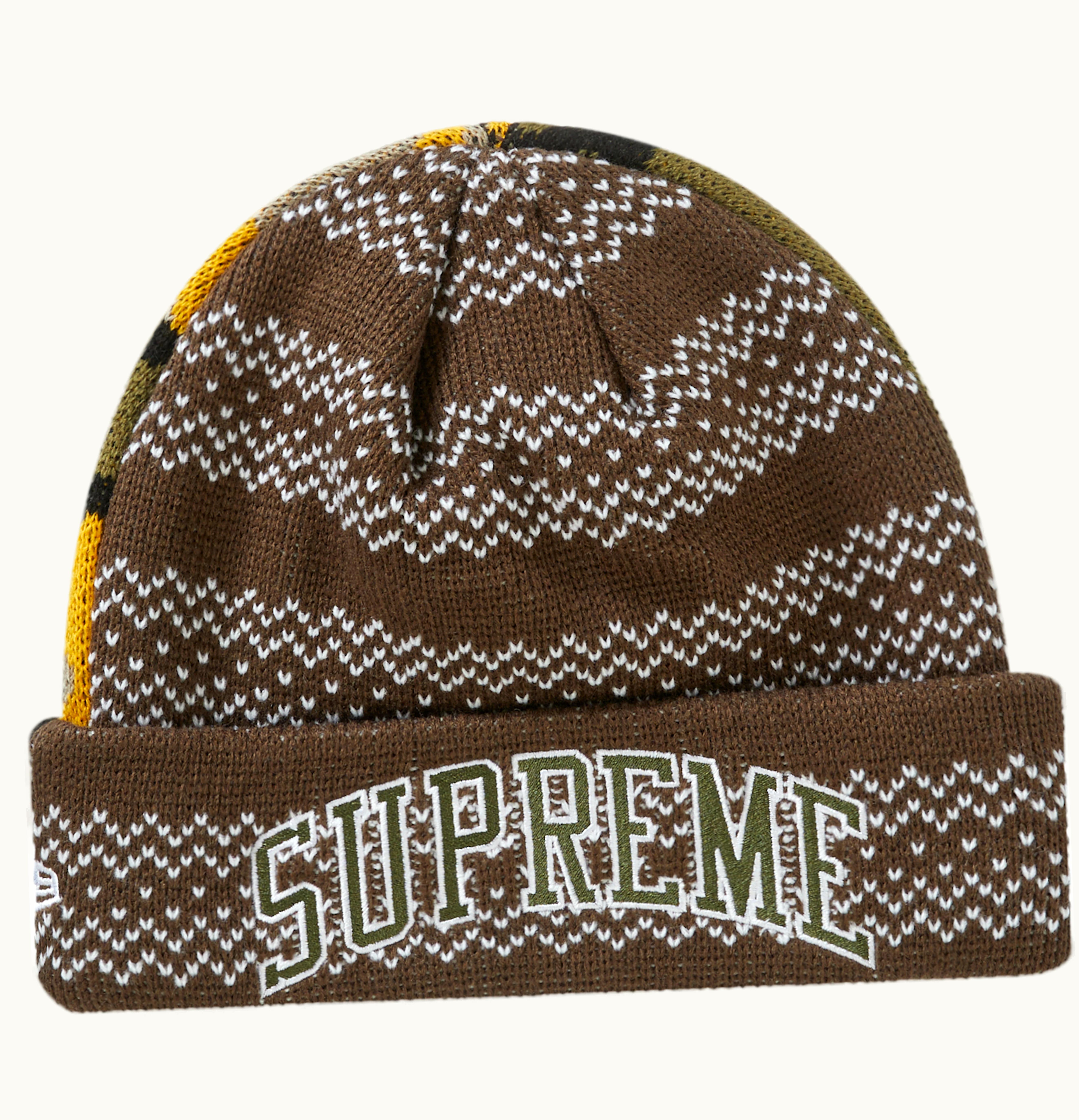 Supreme Supreme New Era Split Beanie Brown