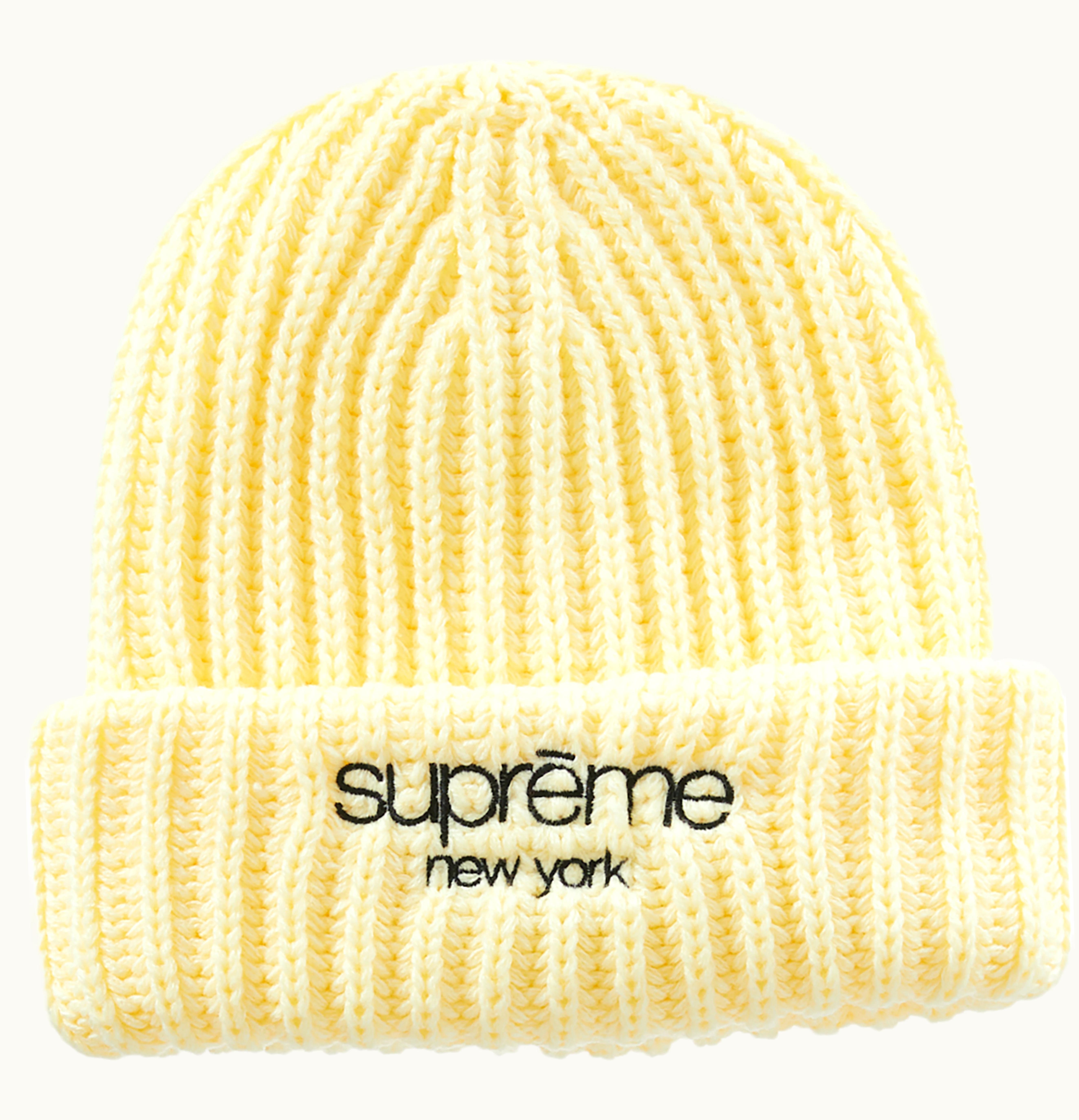 Supreme Supreme Ribbed Beanie FW22 Cream
