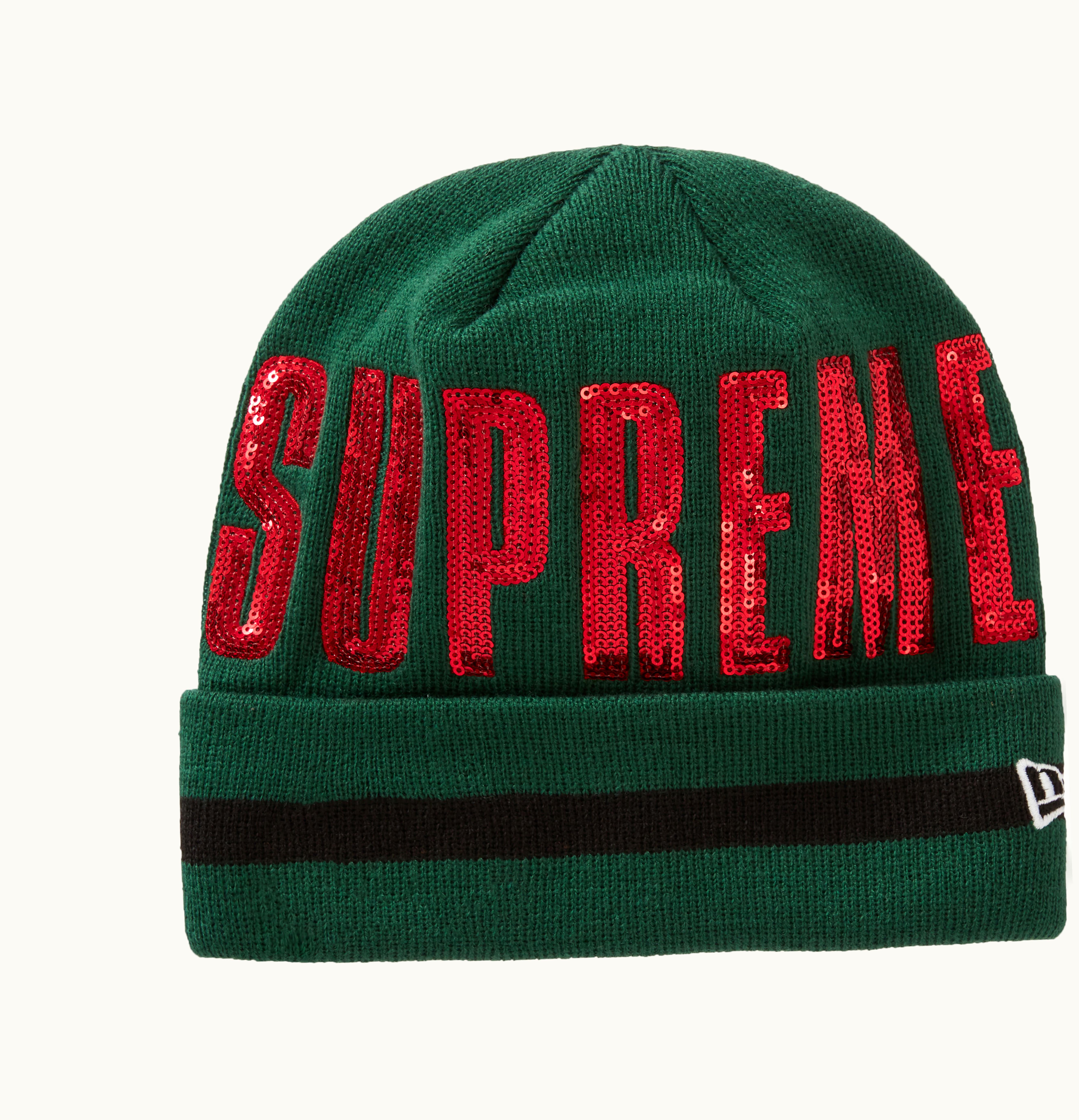 Supreme Supreme New Era Sequin Beanie Green
