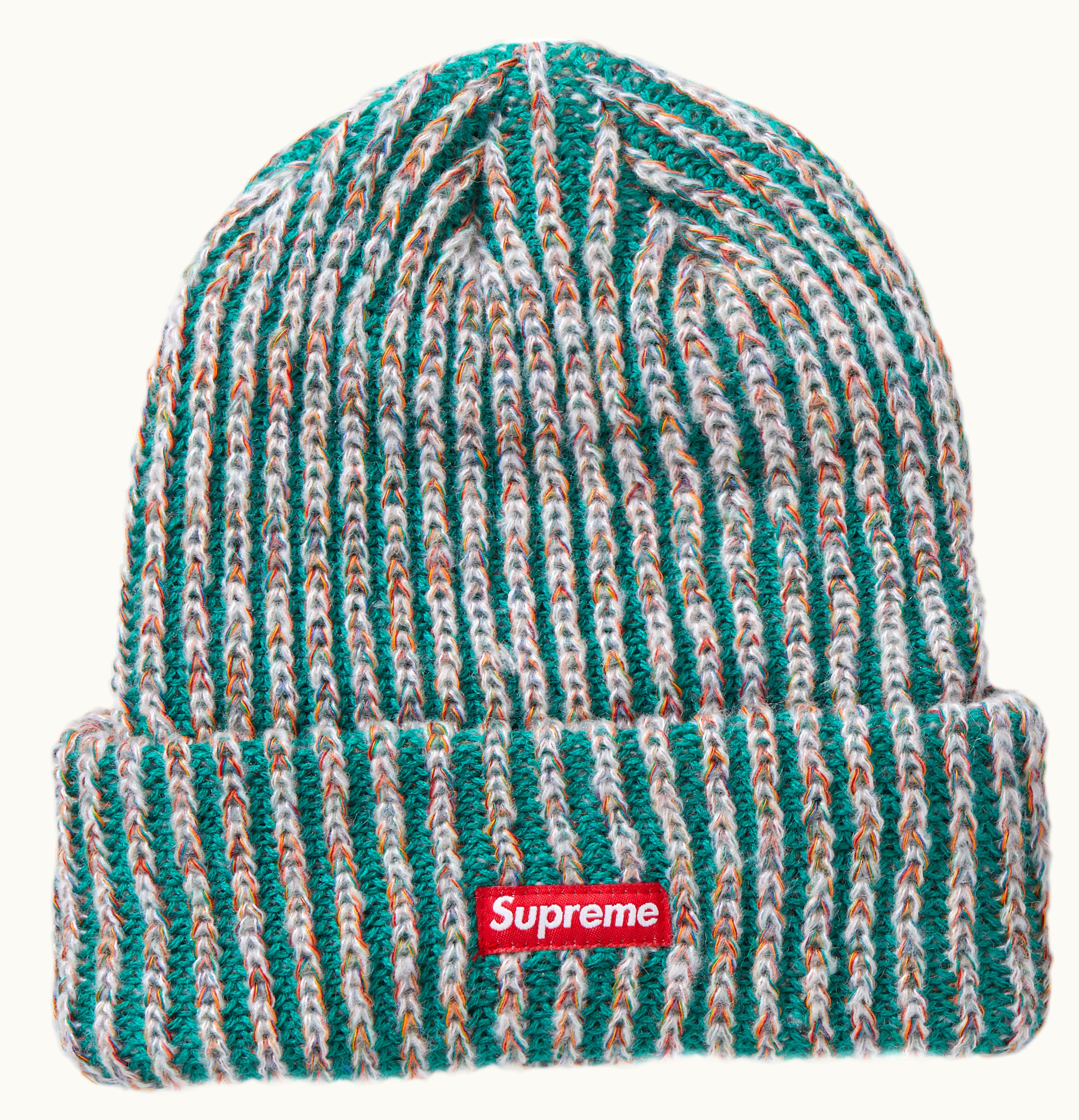Supreme Supreme Rainbow Knit Loose Gauge Beanie Dark Green