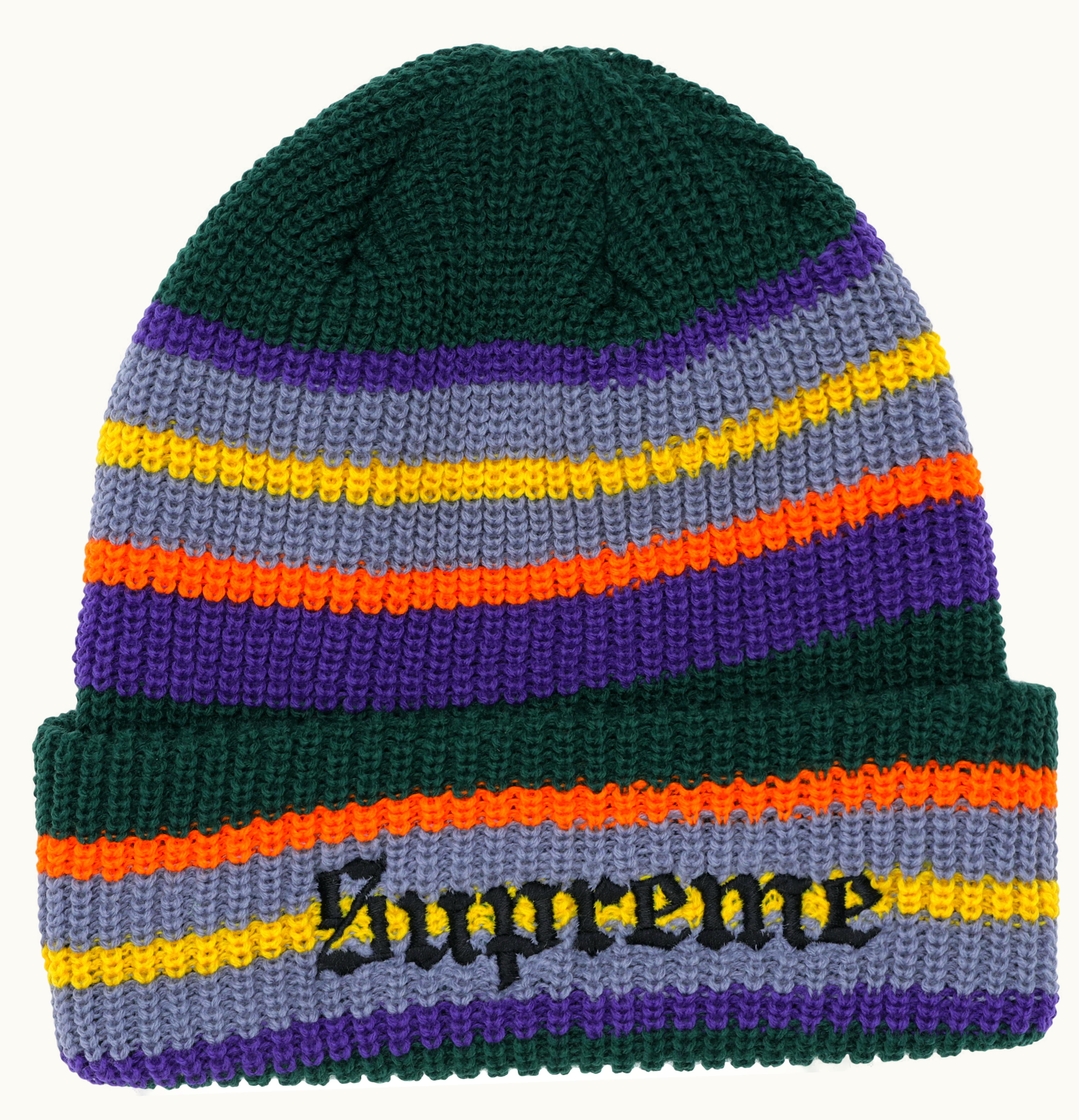 Supreme Supreme Bright Stripe Beanie Green