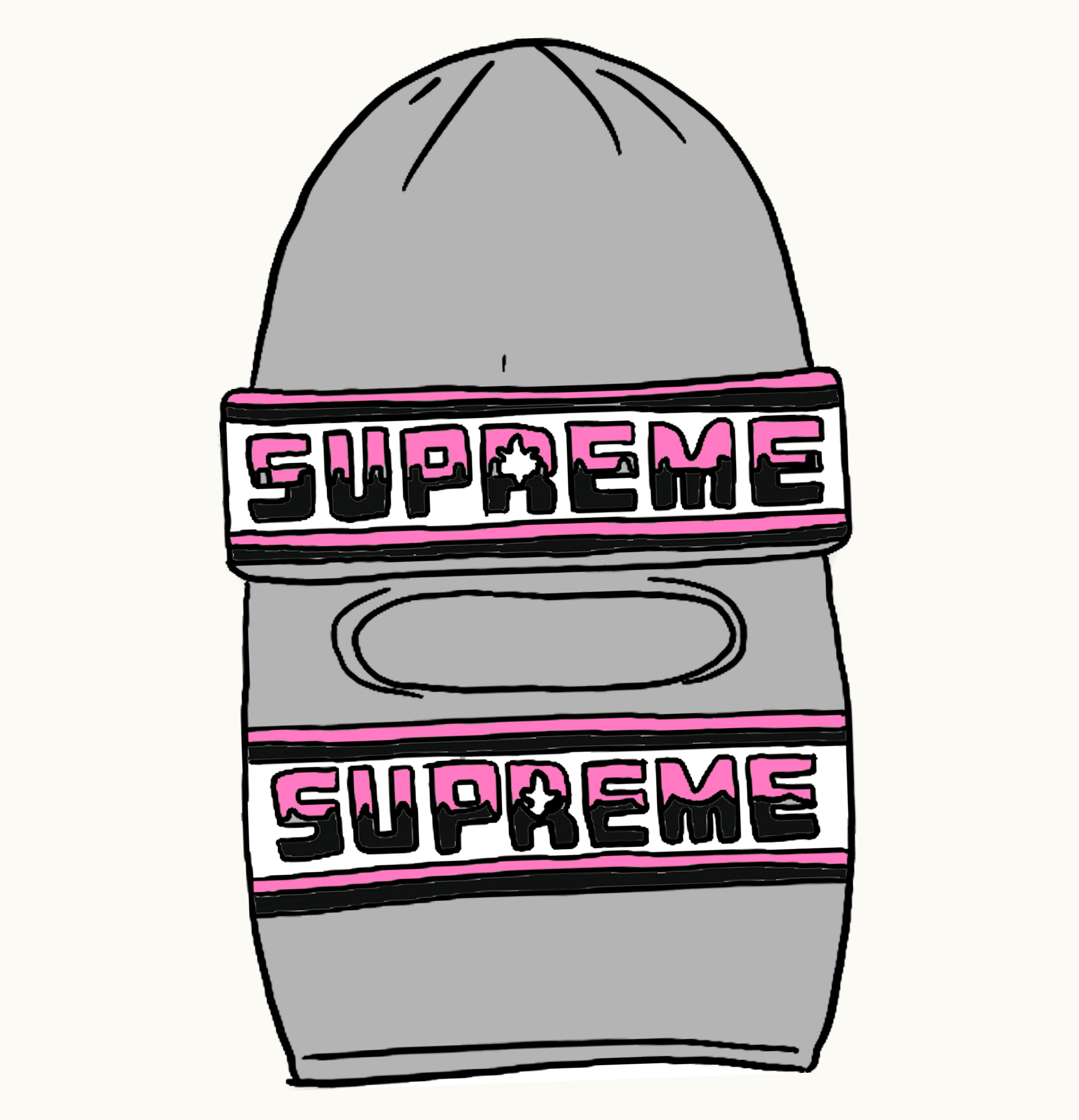 Supreme Supreme Double Logo Facemask Beanie Grey