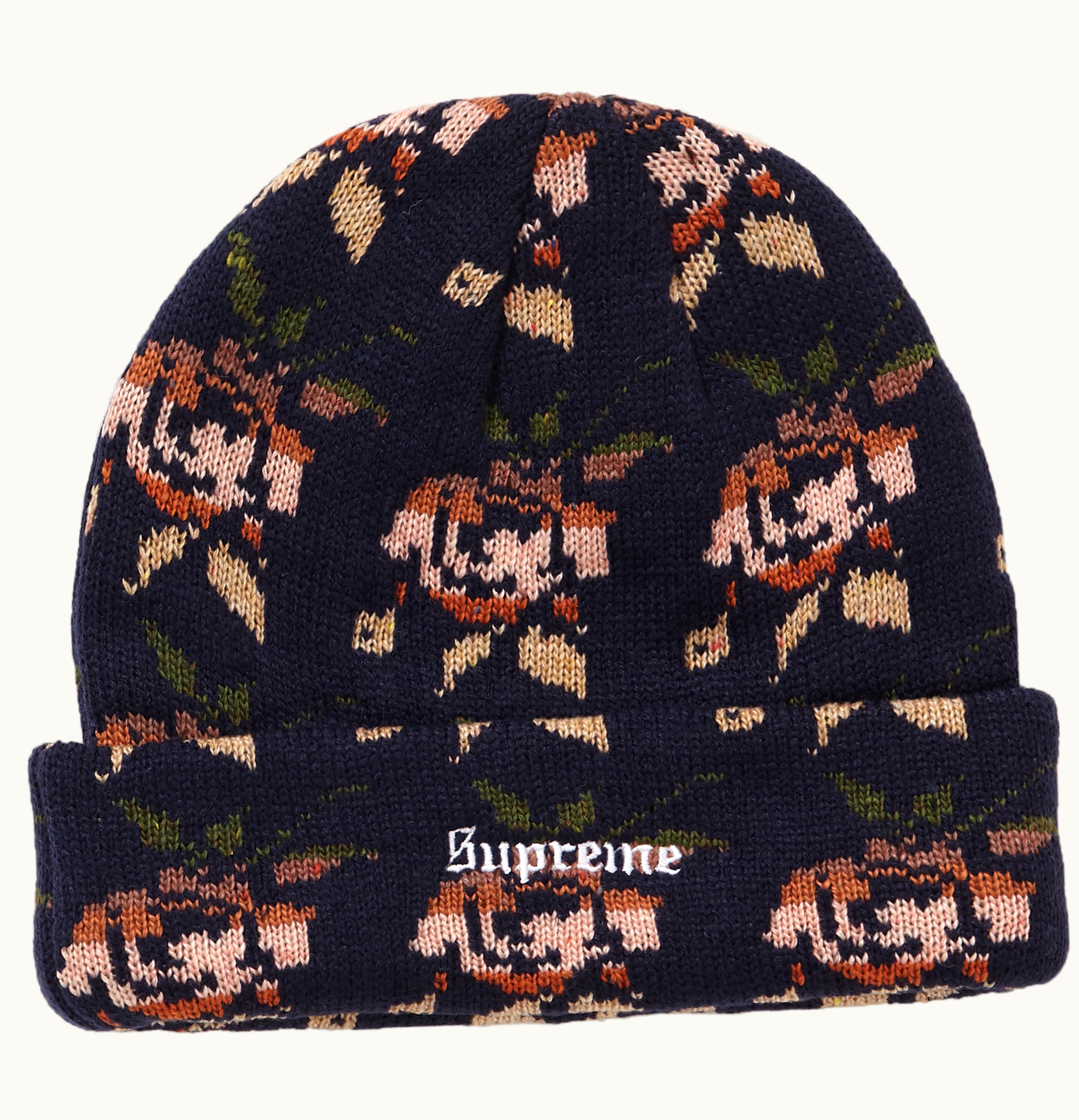 Supreme Supreme Rose Jacquard Beanie Navy
