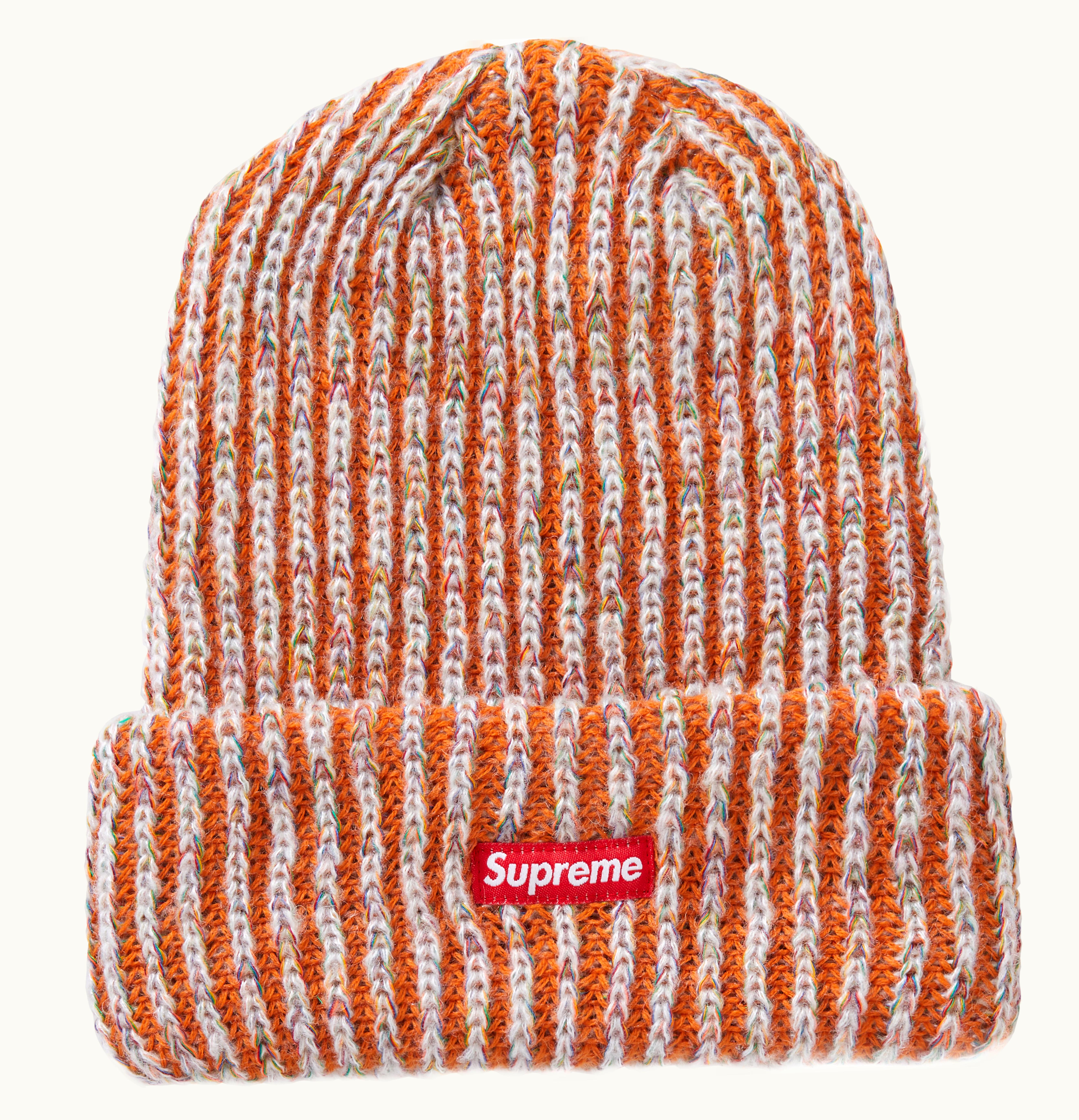 Supreme Supreme Rainbow Knit Loose Gauge Beanie Rust