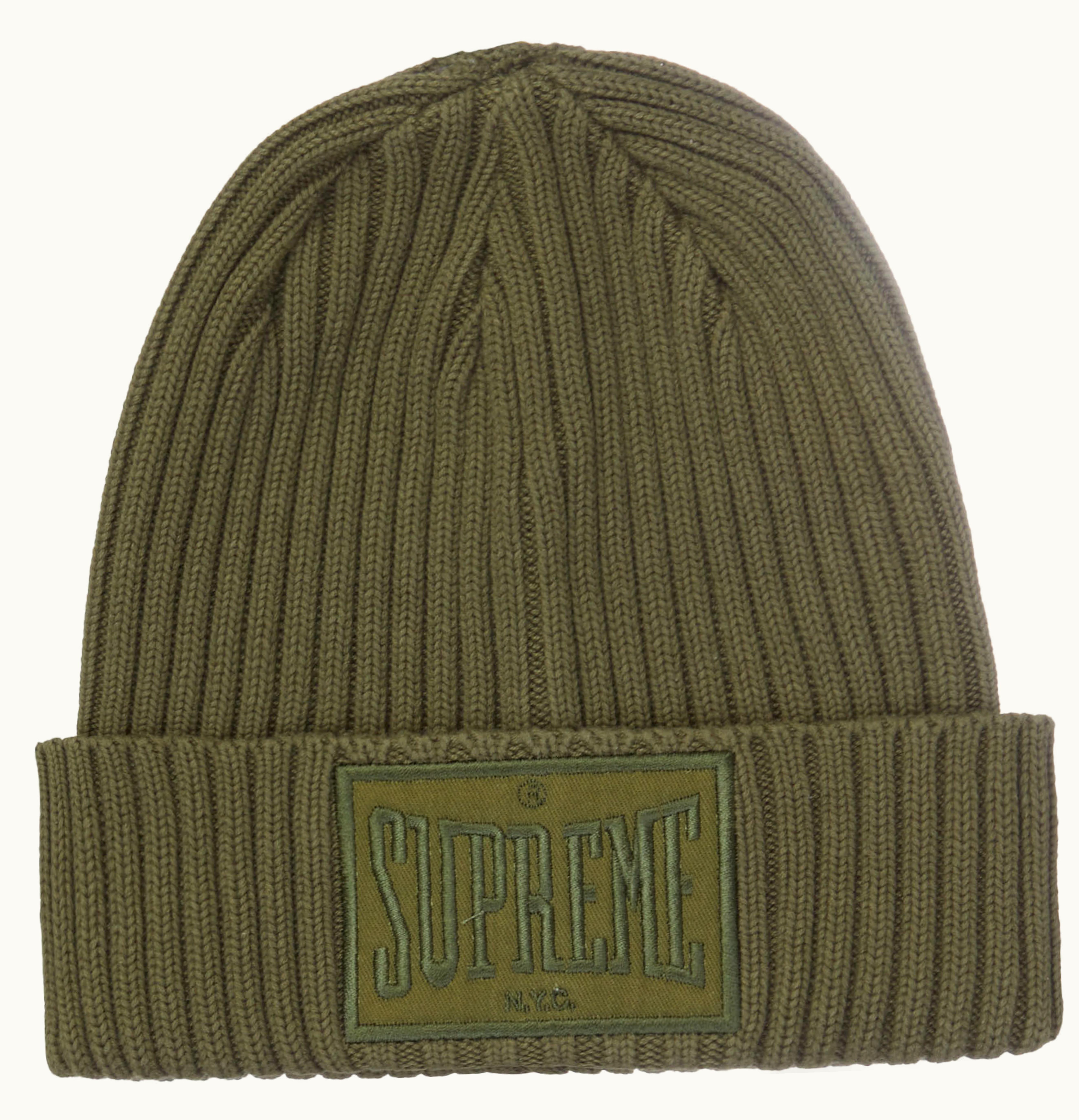 Supreme Supreme Overdyed Patch Beanie Olive