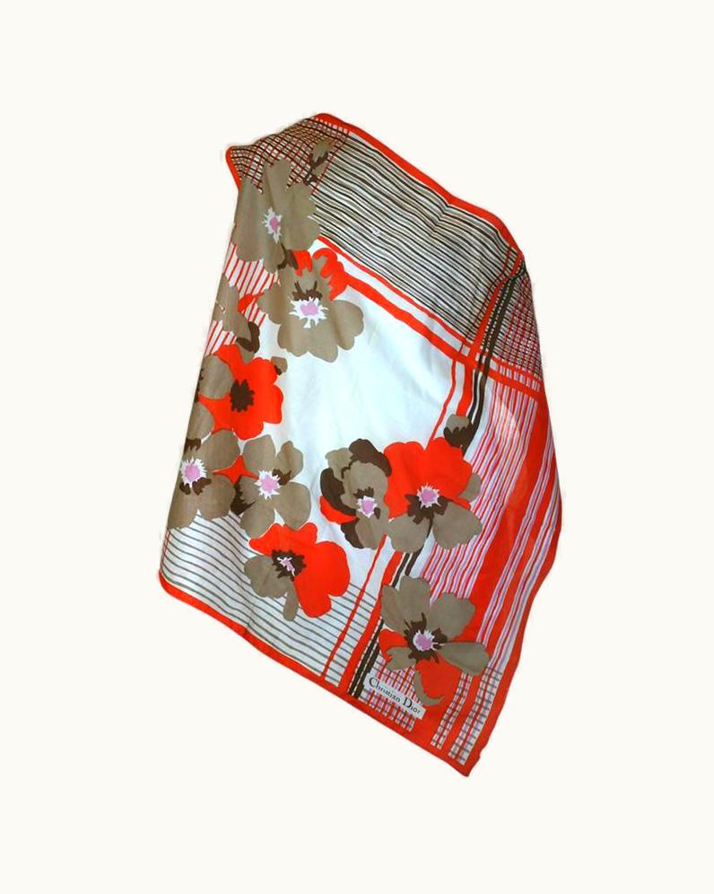 Dior Christian Dior Floral Cotton Scarf