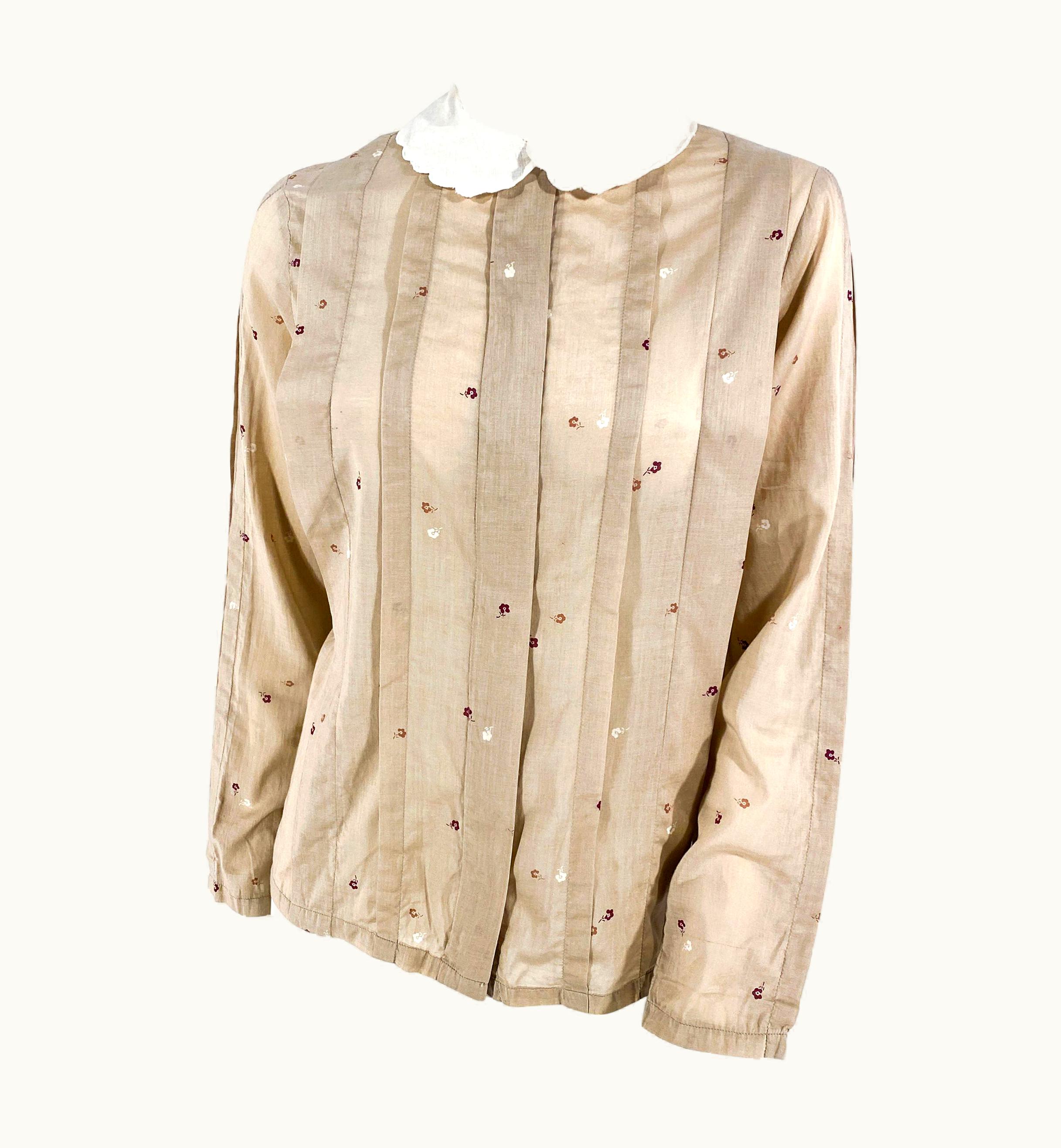 Dior 1970s Christian Dior Printed Cotton Blouse