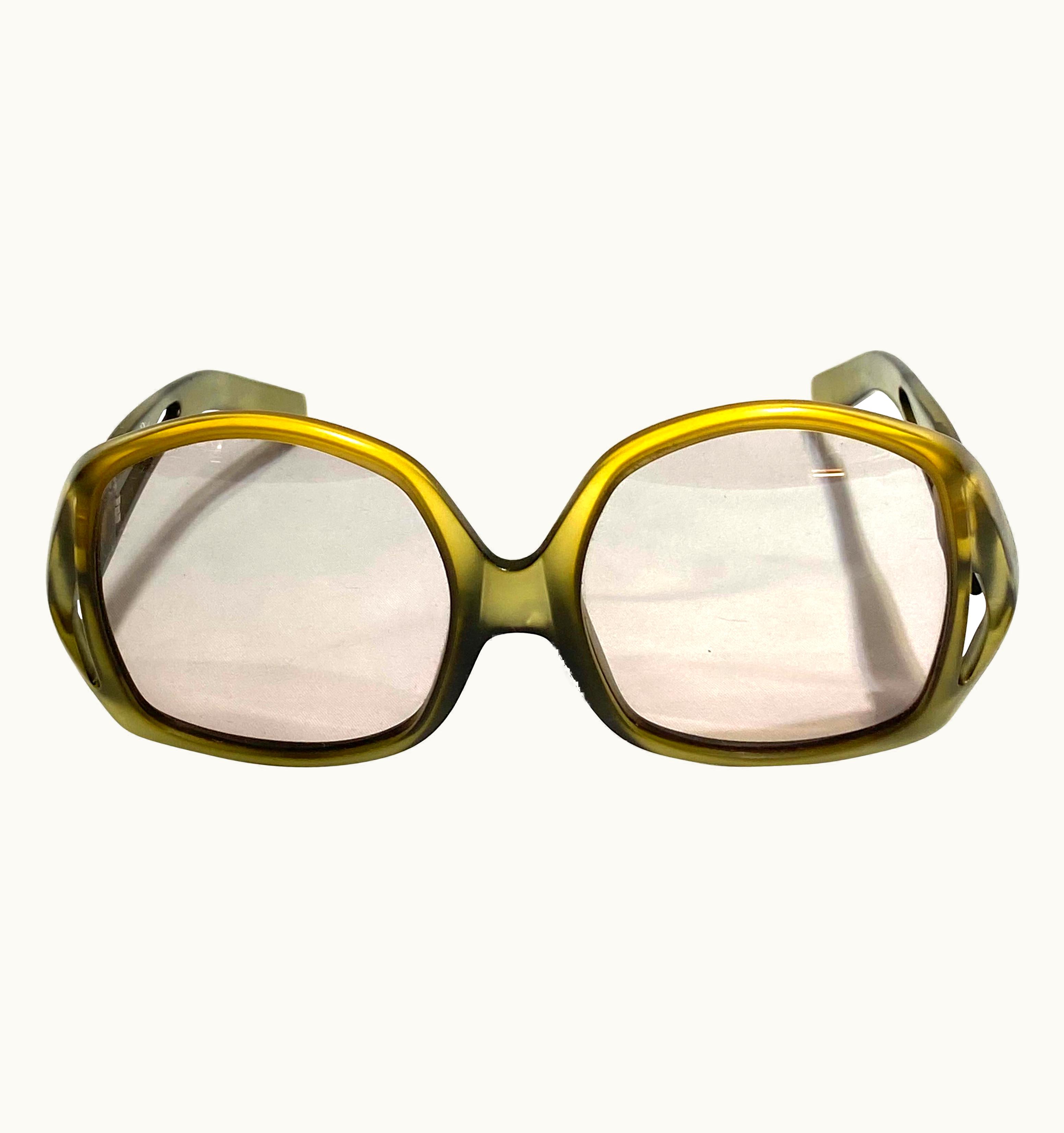 Dior Vintage Christian Dior Green Square Sunglasses