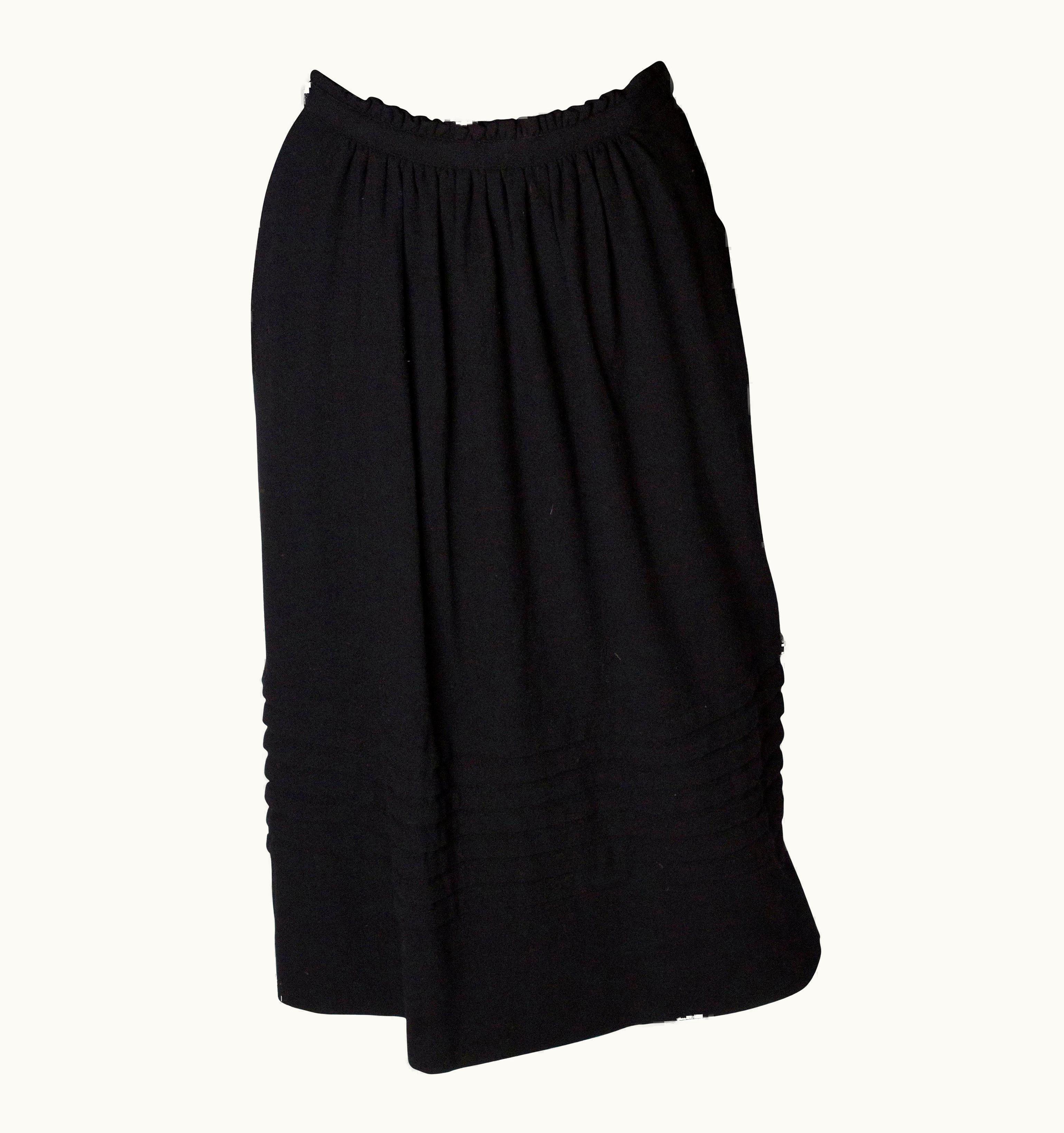 Dior Vintage Christian Dior Black Wool Skirt