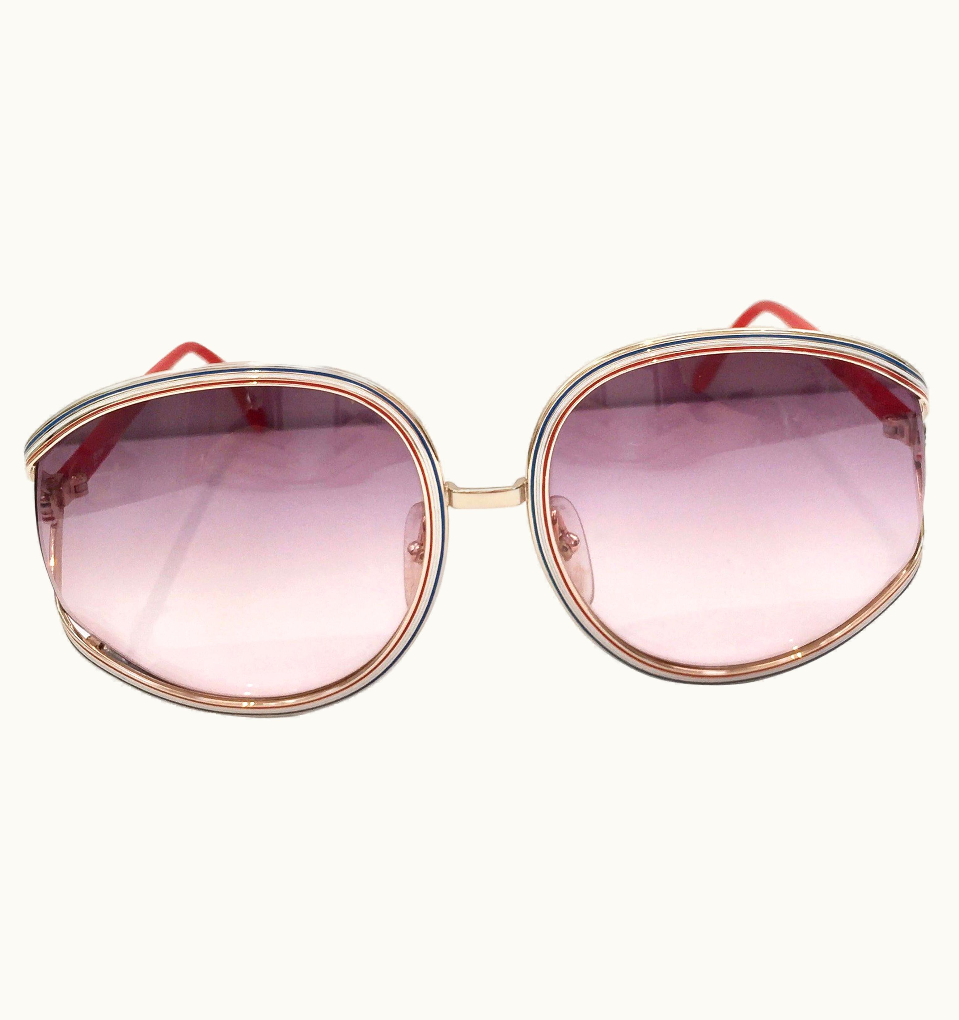 Dior 1970s Christian Dior Tri Color Frame Sunglasses