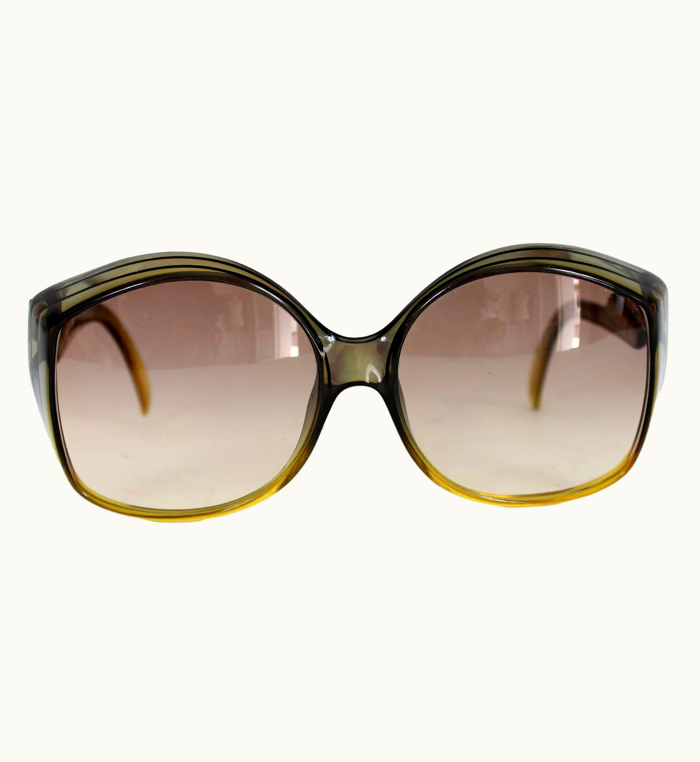 Dior Christian Dior Green Vintage Matte Optyl Sunglasses 1970s