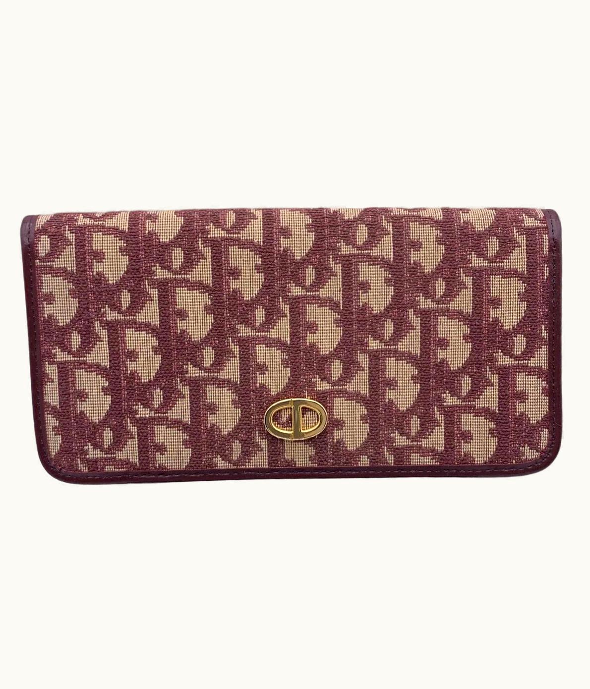 Dior Christian Dior Vintage Red Trotter Logo Bifold Wallet Coin Purse