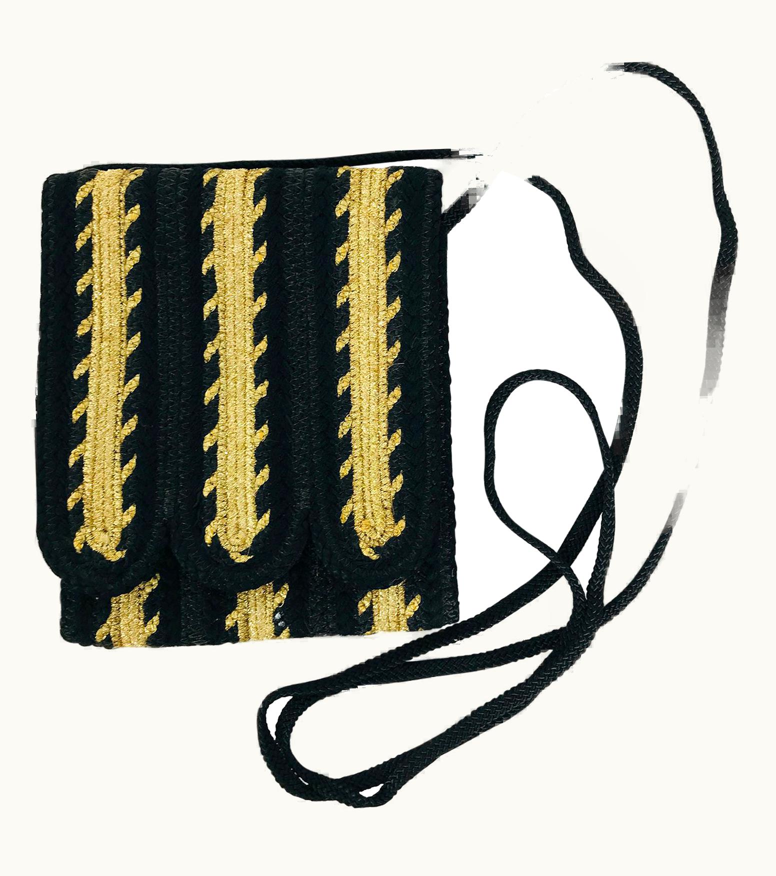 Dior Christian Dior Black Cord & Suede Cross Body Mini Bag 1970s