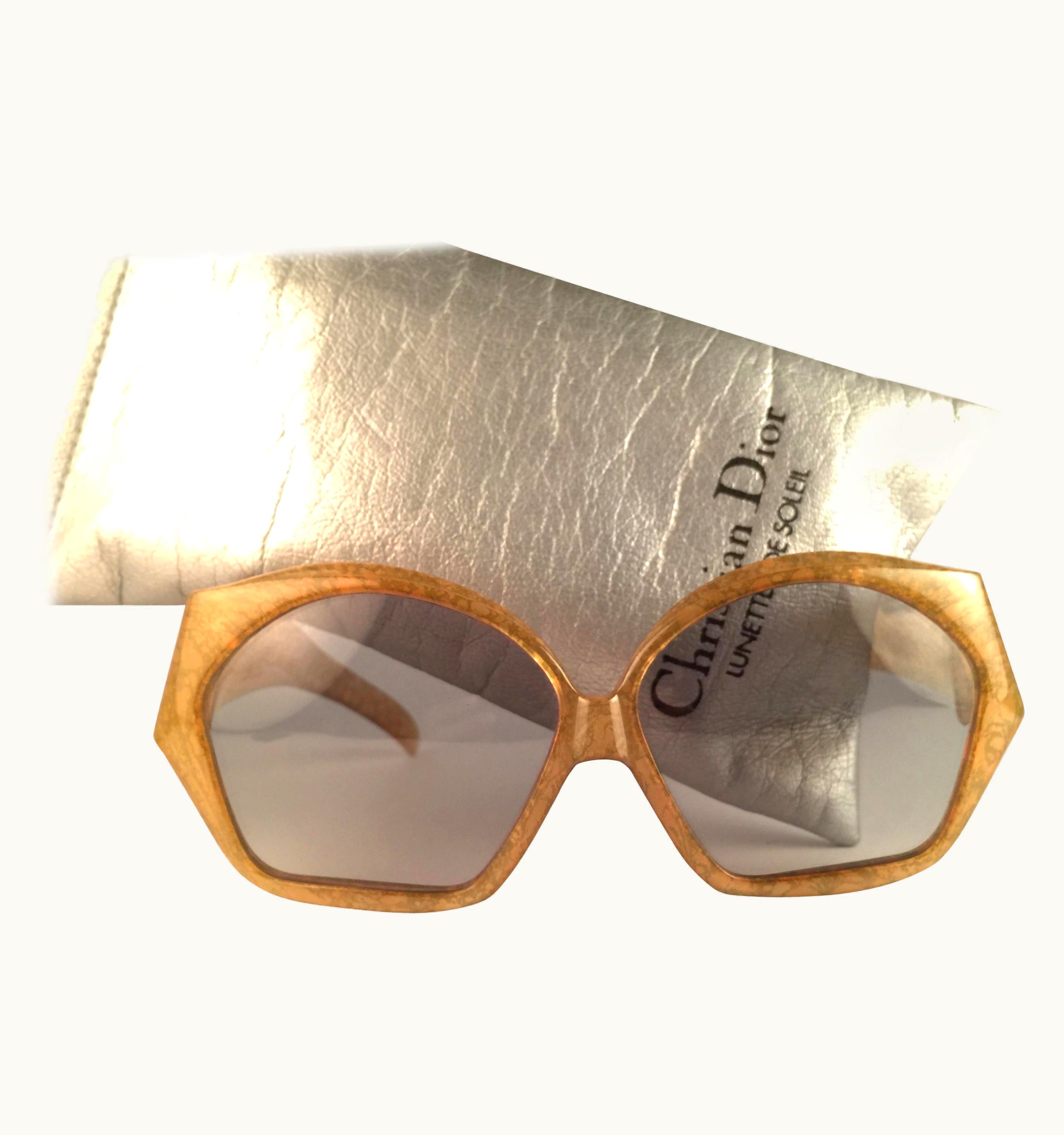 Dior Vintage Christian Dior 2028 60 Jasped Marbled Green Optyl Sunglasses