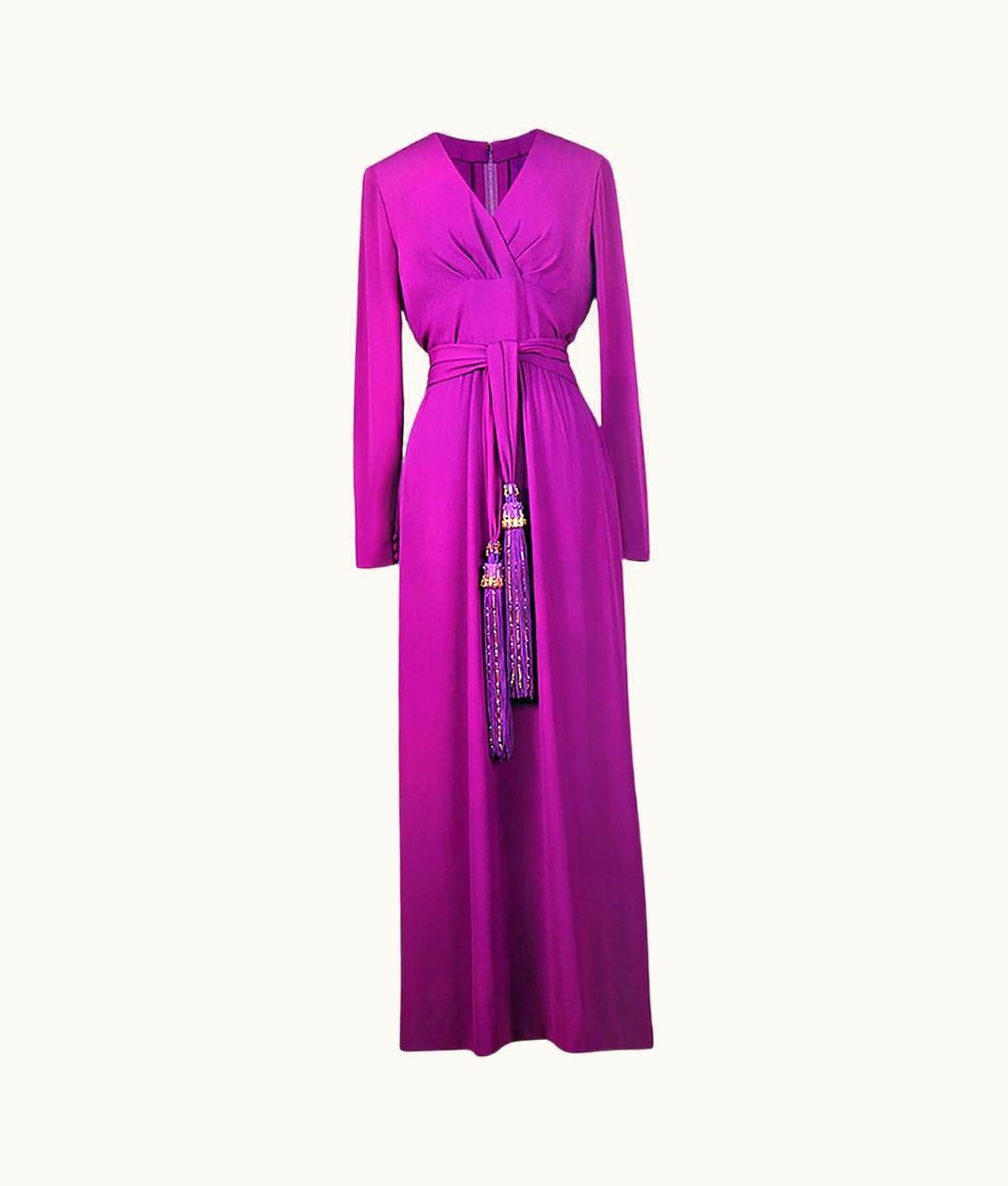 Dior Christian Dior Haute Couture Violet Gown With Silk Tassels
