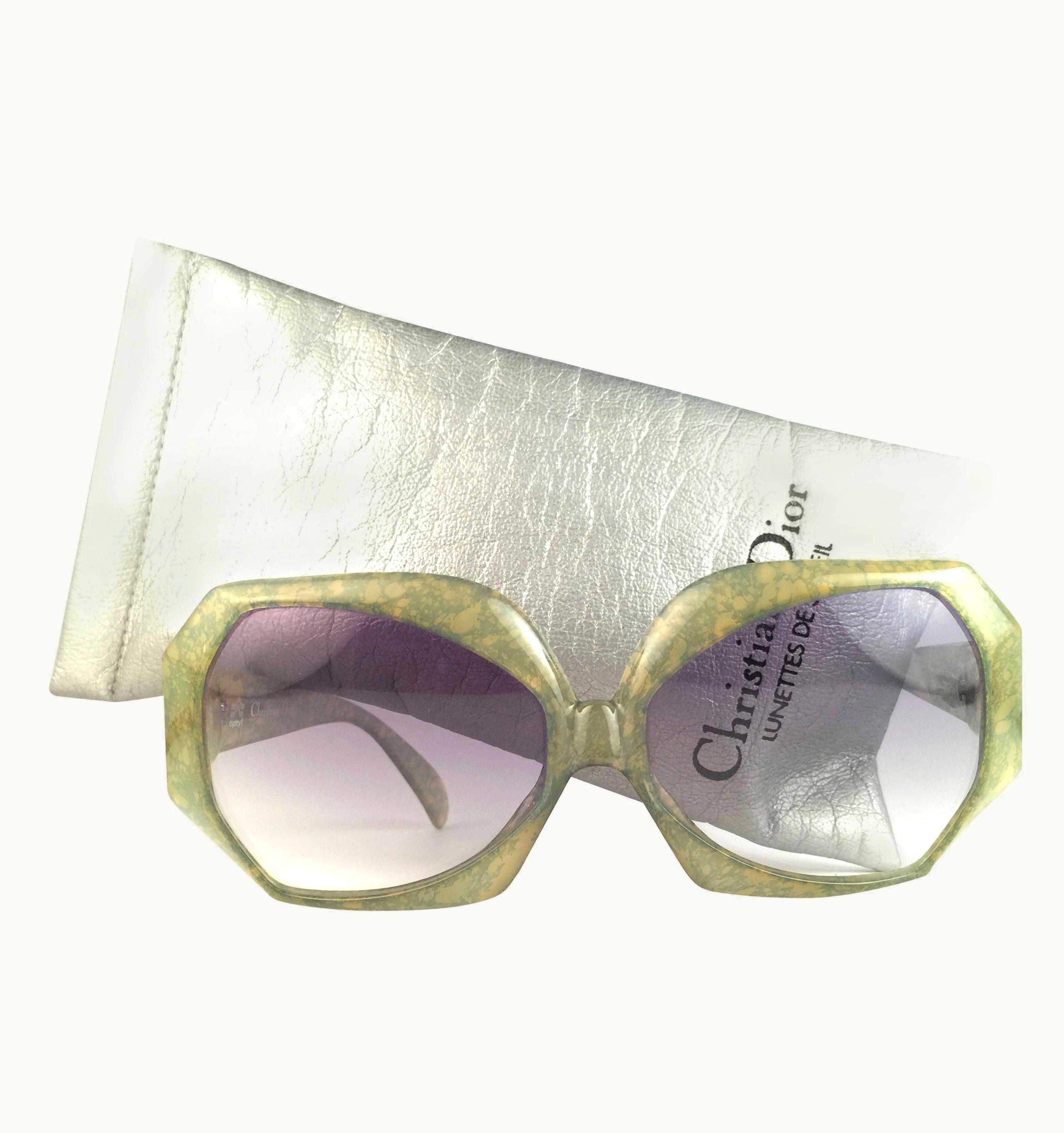 Dior Vintage Christian Dior 2025 60 Jaspe Green Jerry Hall Optyl Sunglasses