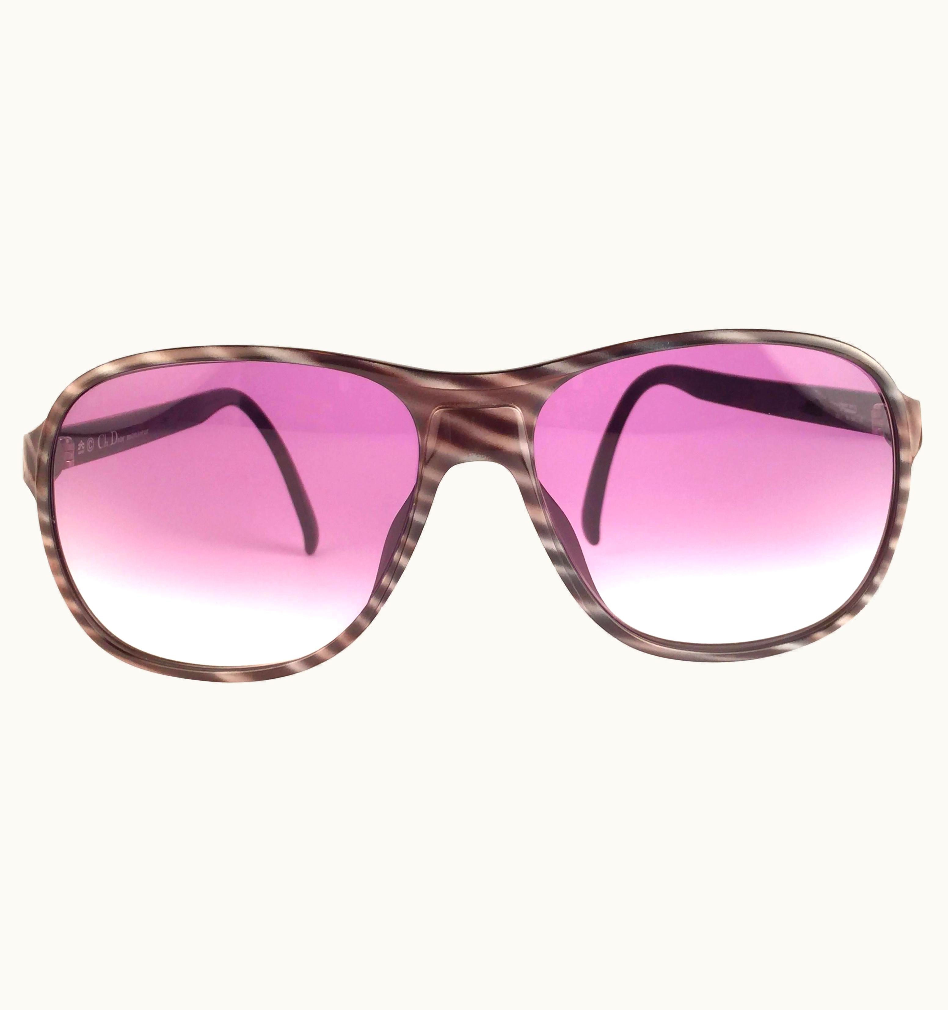 Dior Vintage Christian Dior Monsieur 2311 90 Optyl Zebra Grey 1970 Sunglasses