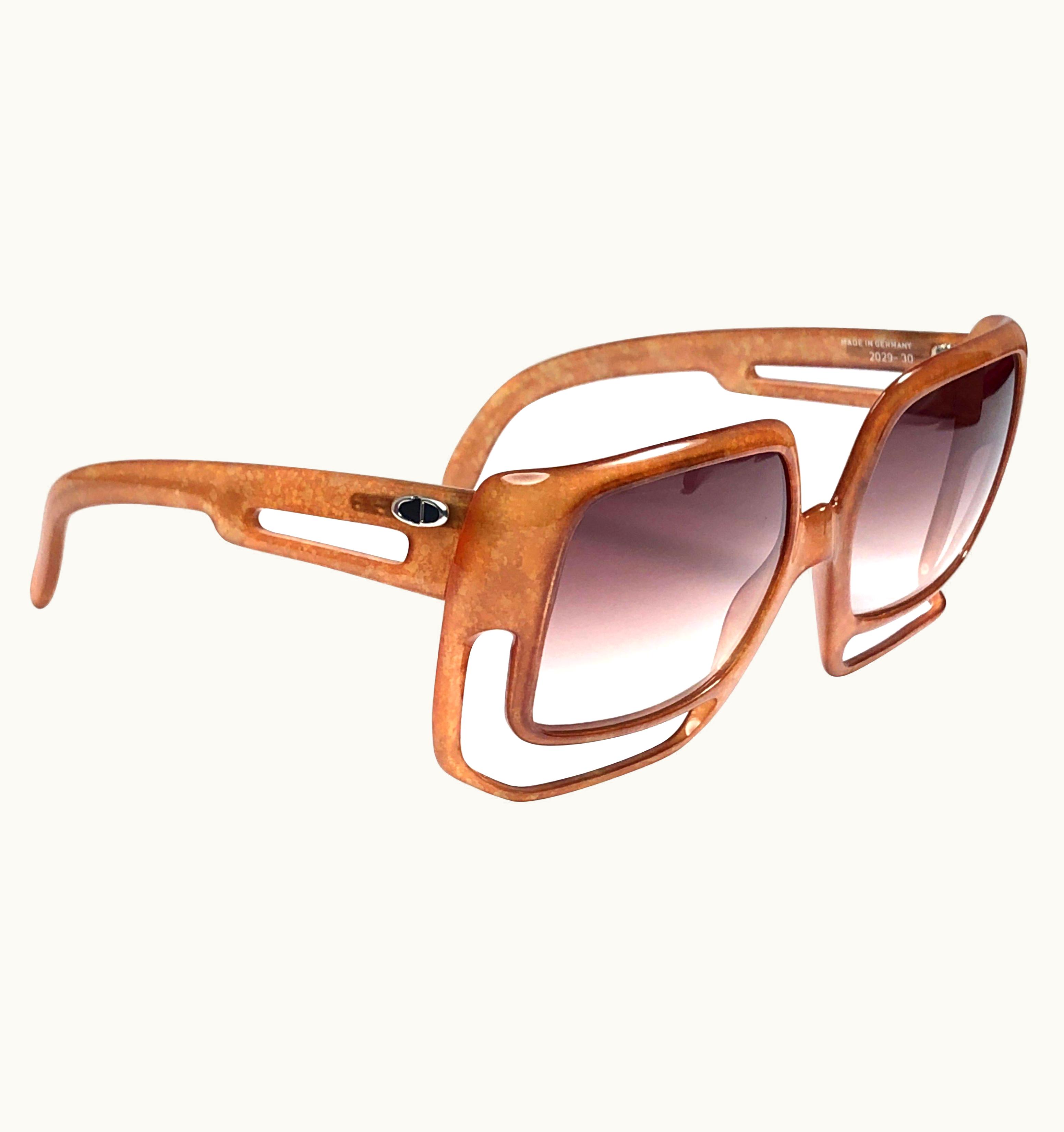 Dior Vintage Christian Dior 2029 30 Medium Amber Jasped Optyl Sunglasses