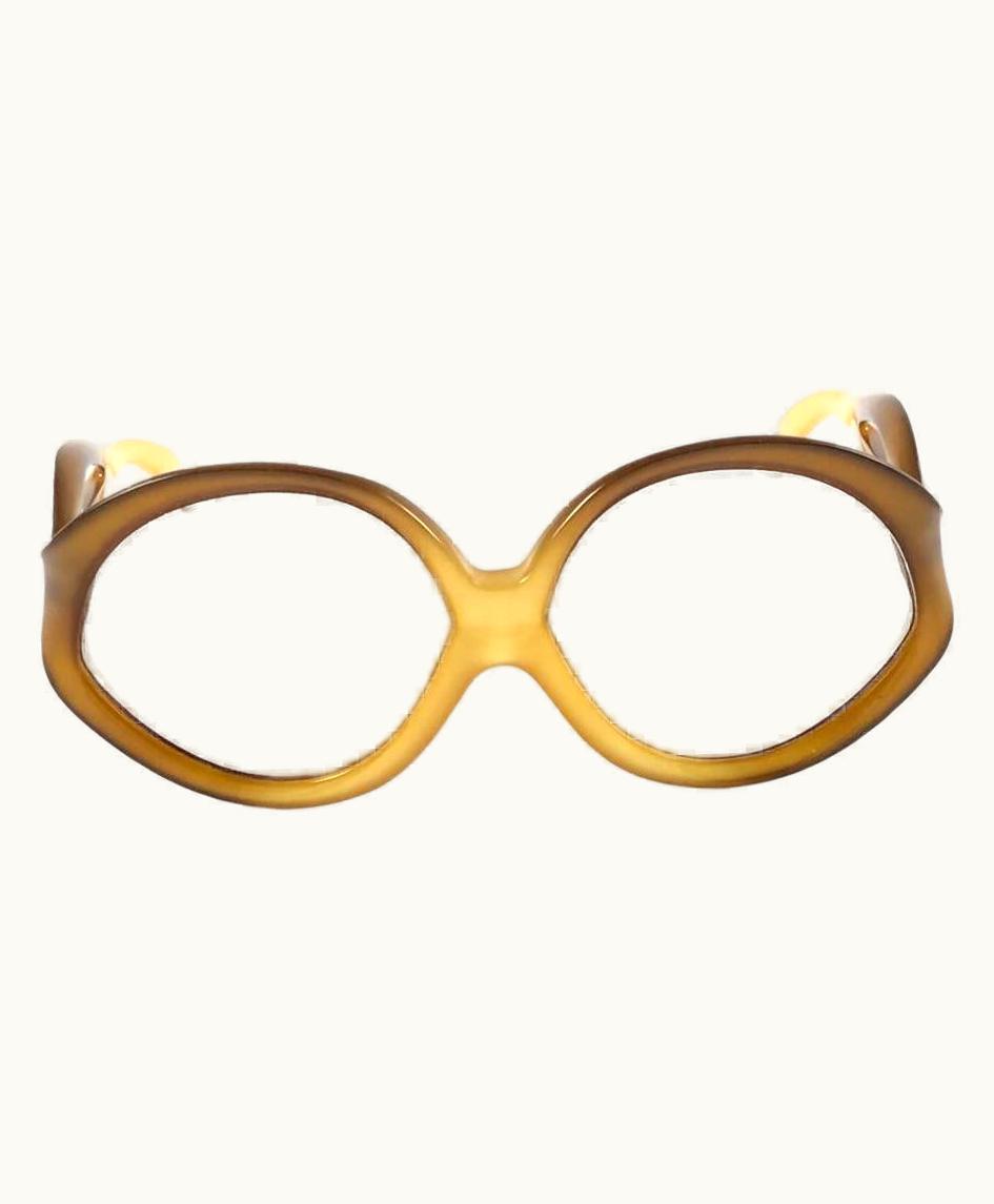 Dior Vintage Miss Dior Two Tone Amber Mask Light Brown Lenses 70' Austria Sunglasses UZ0568724