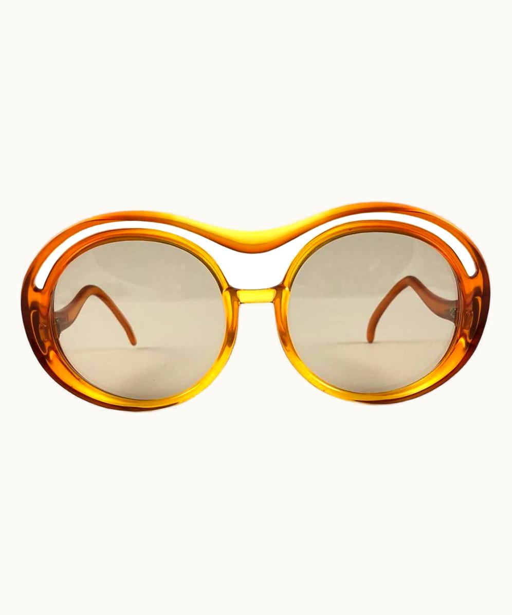 Dior Vintage Miss Dior Two Tone Amber Mask Light Brown Lenses 70' Austria Sunglasses UZ0568728