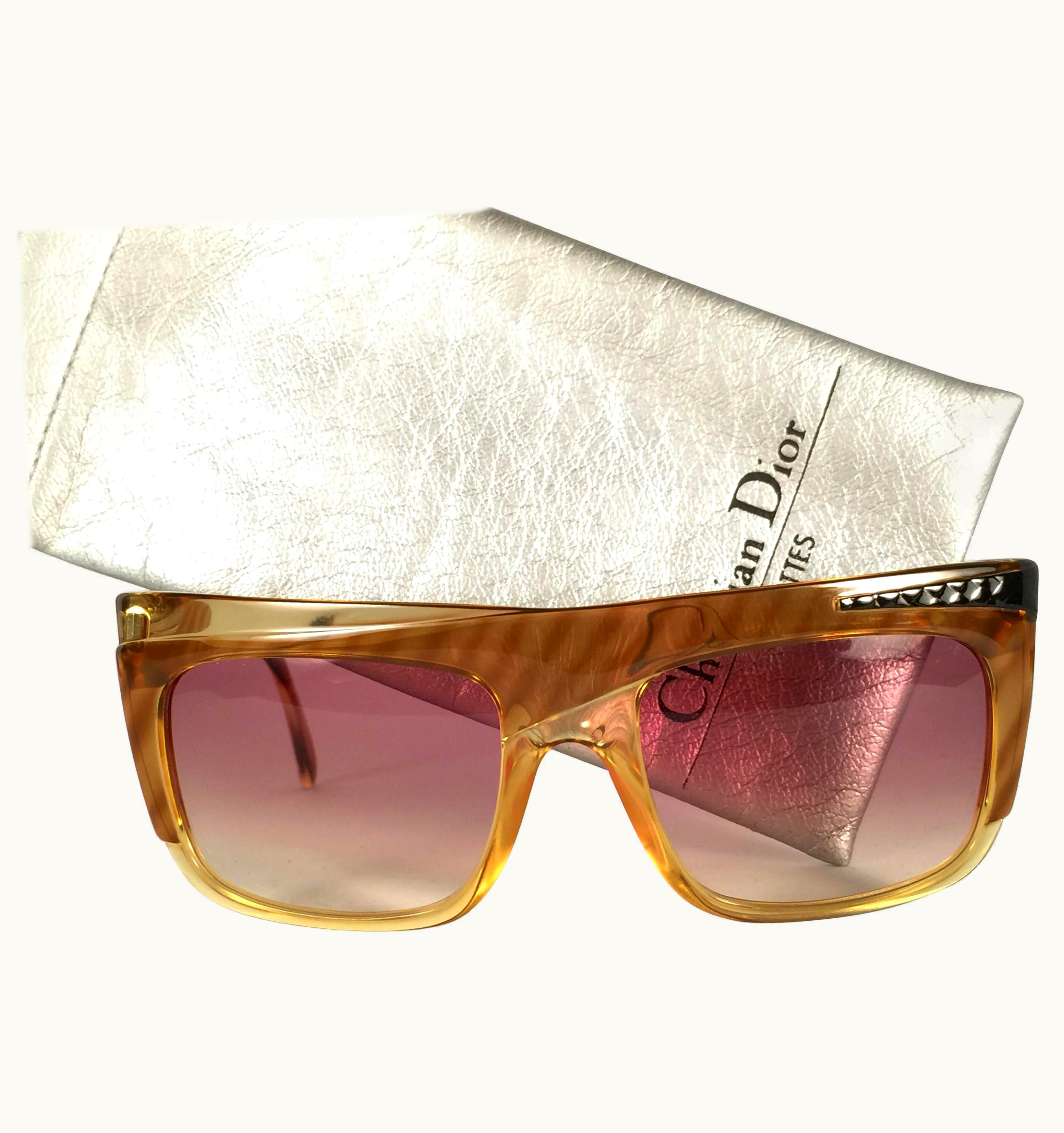 Dior Vintage Christian Dior 2400 Mask Oversized Optyl Sunglasses 1980'