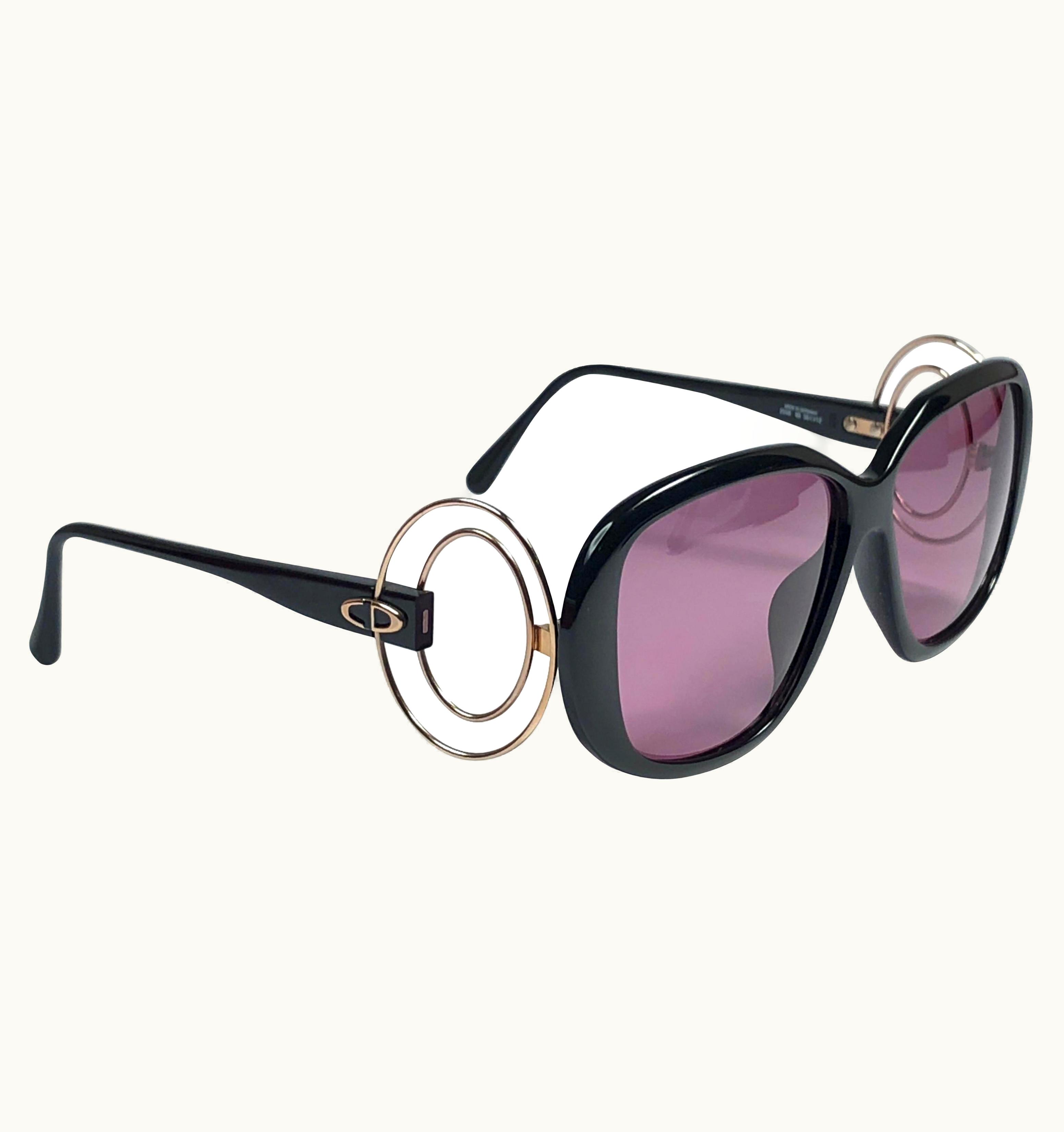 Dior Vintage Christian Dior 2558 90 Gold Accents 1980' Sunglasses